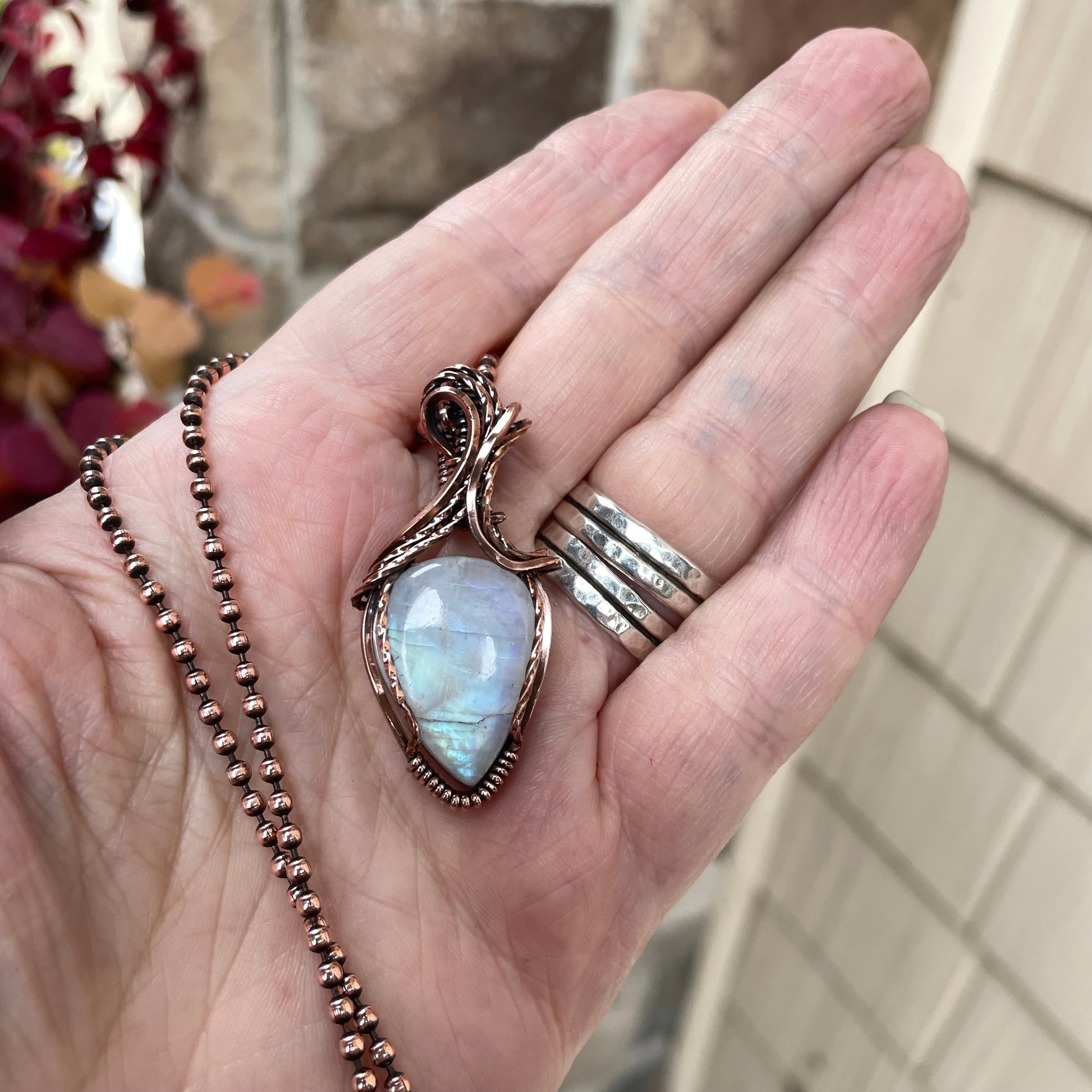Moonstone Copper Pendant