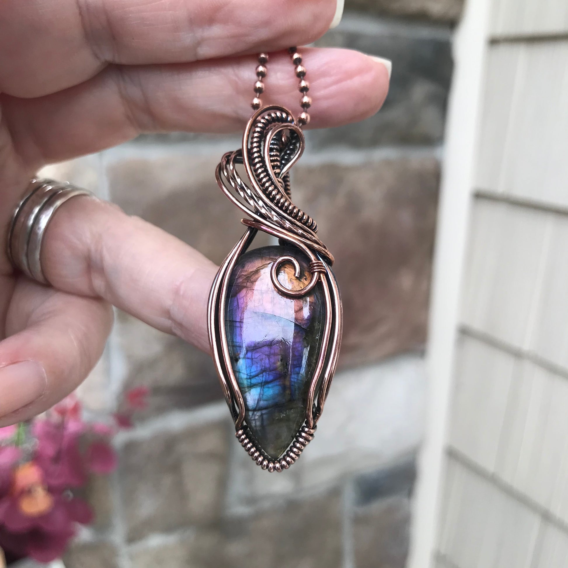 Rainbow Labradorite Copper Necklace