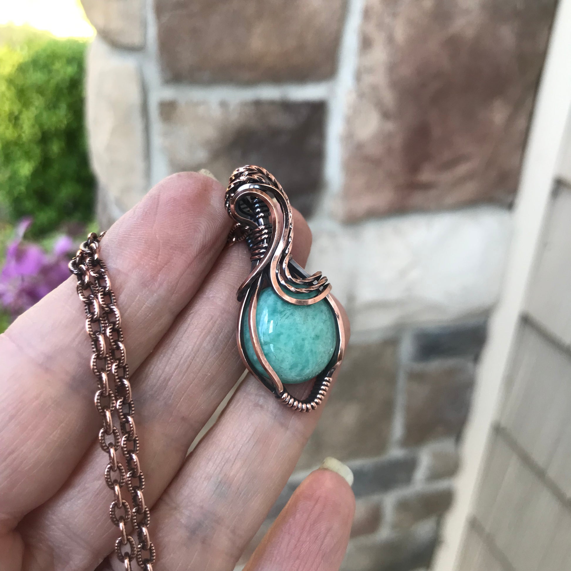 Amazonite Small Copper Necklace