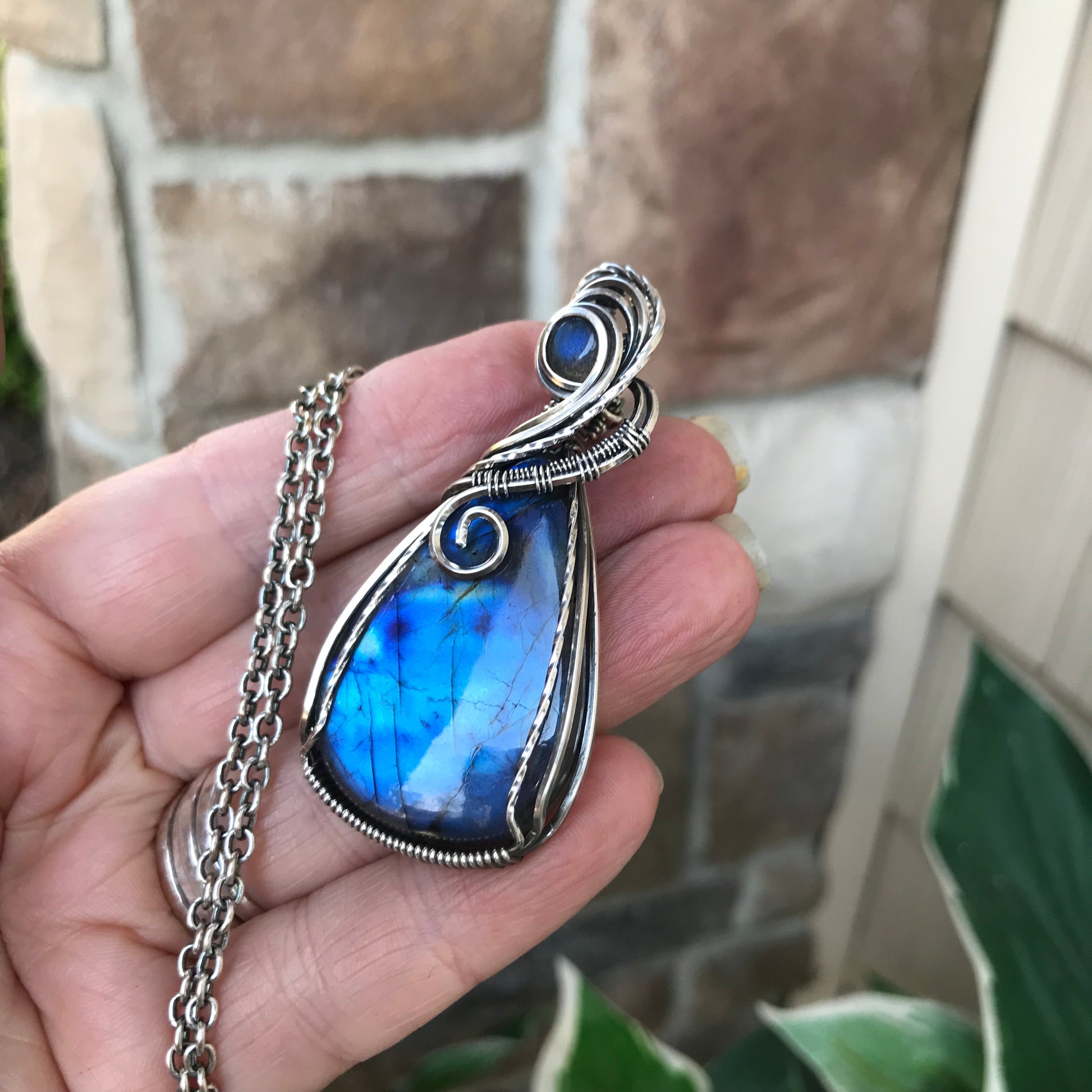 CUSTOM LISTING - Labradorite  Silver Pendant