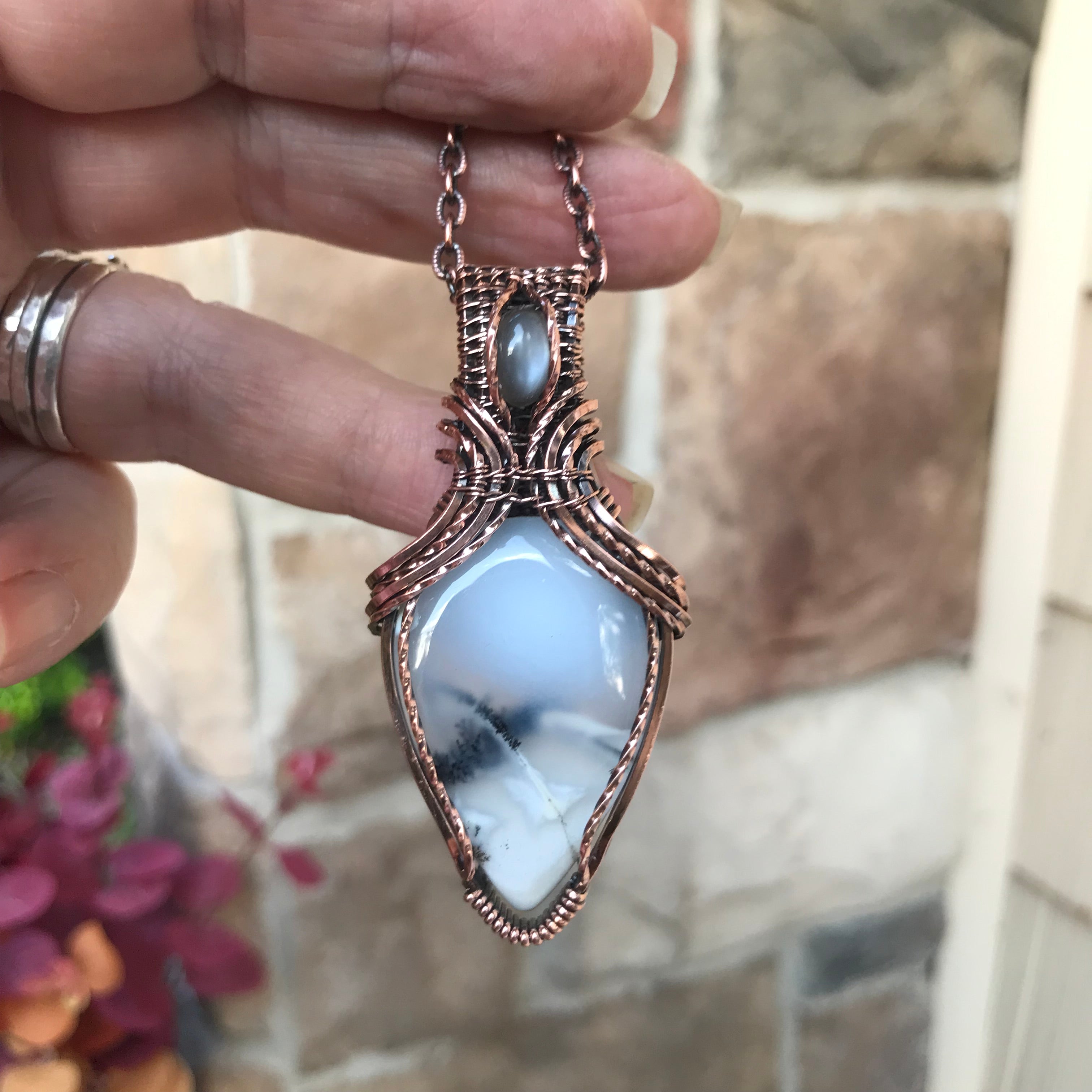 Dentritic Agate Copper Necklace