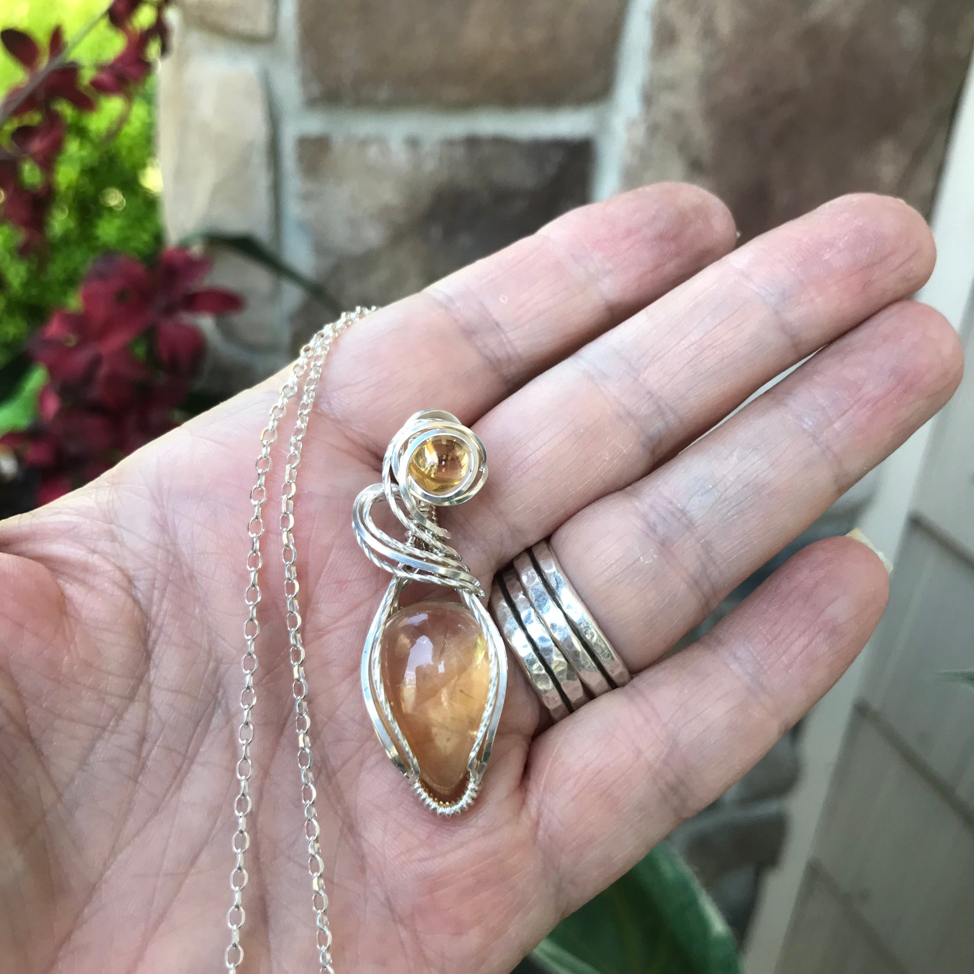 Citrine Sterling Silver Necklace