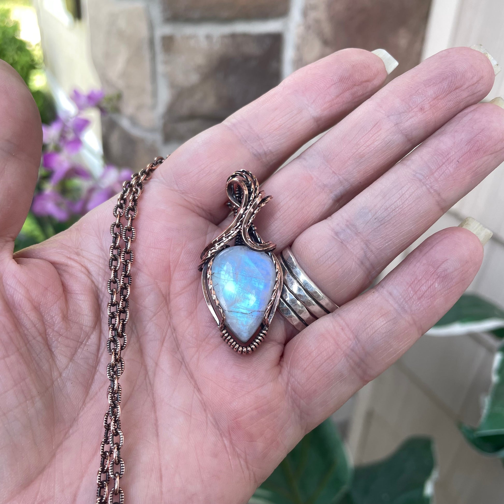Moonstone Small Copper Necklace