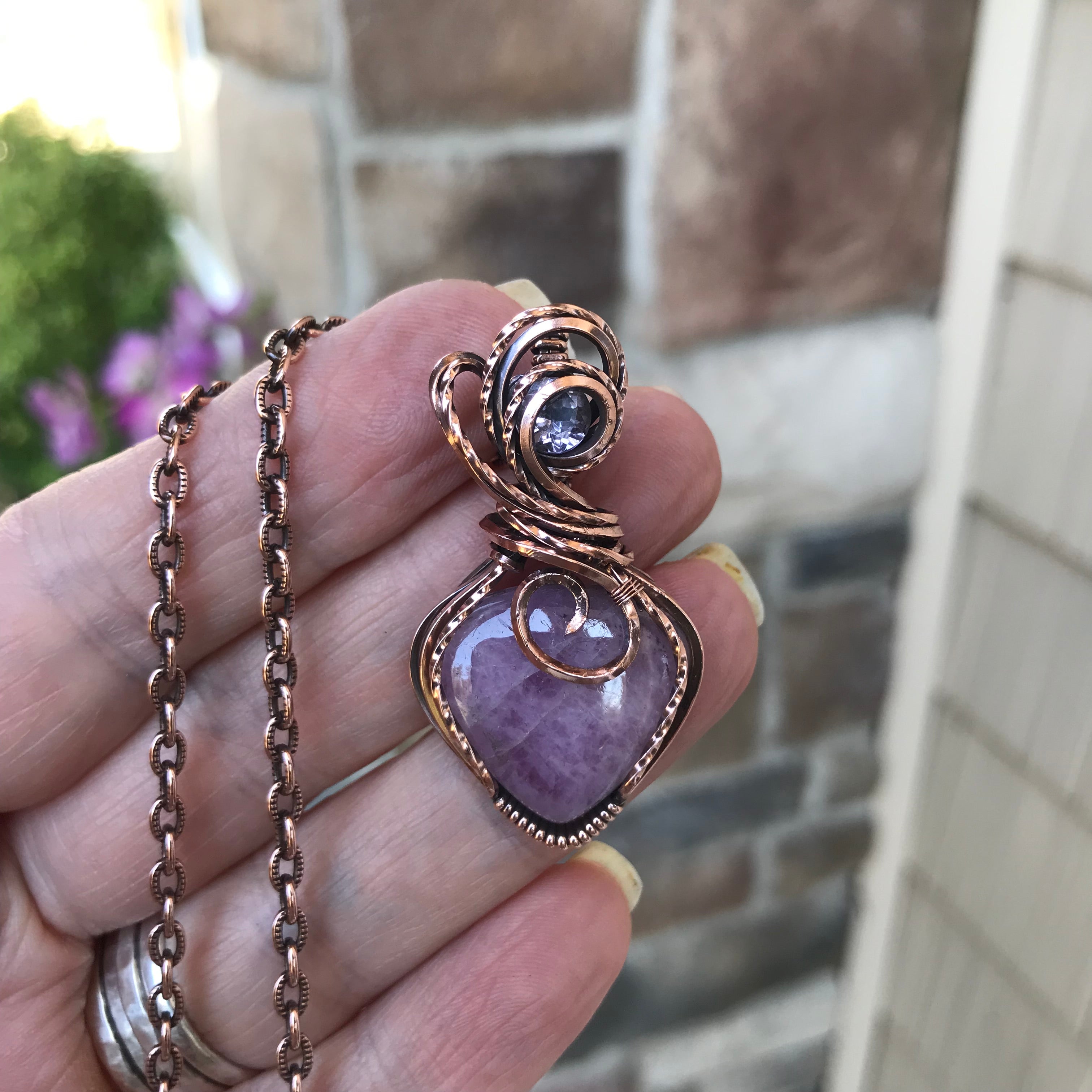 Phosphosiderite & Pink Amethyst Necklace
