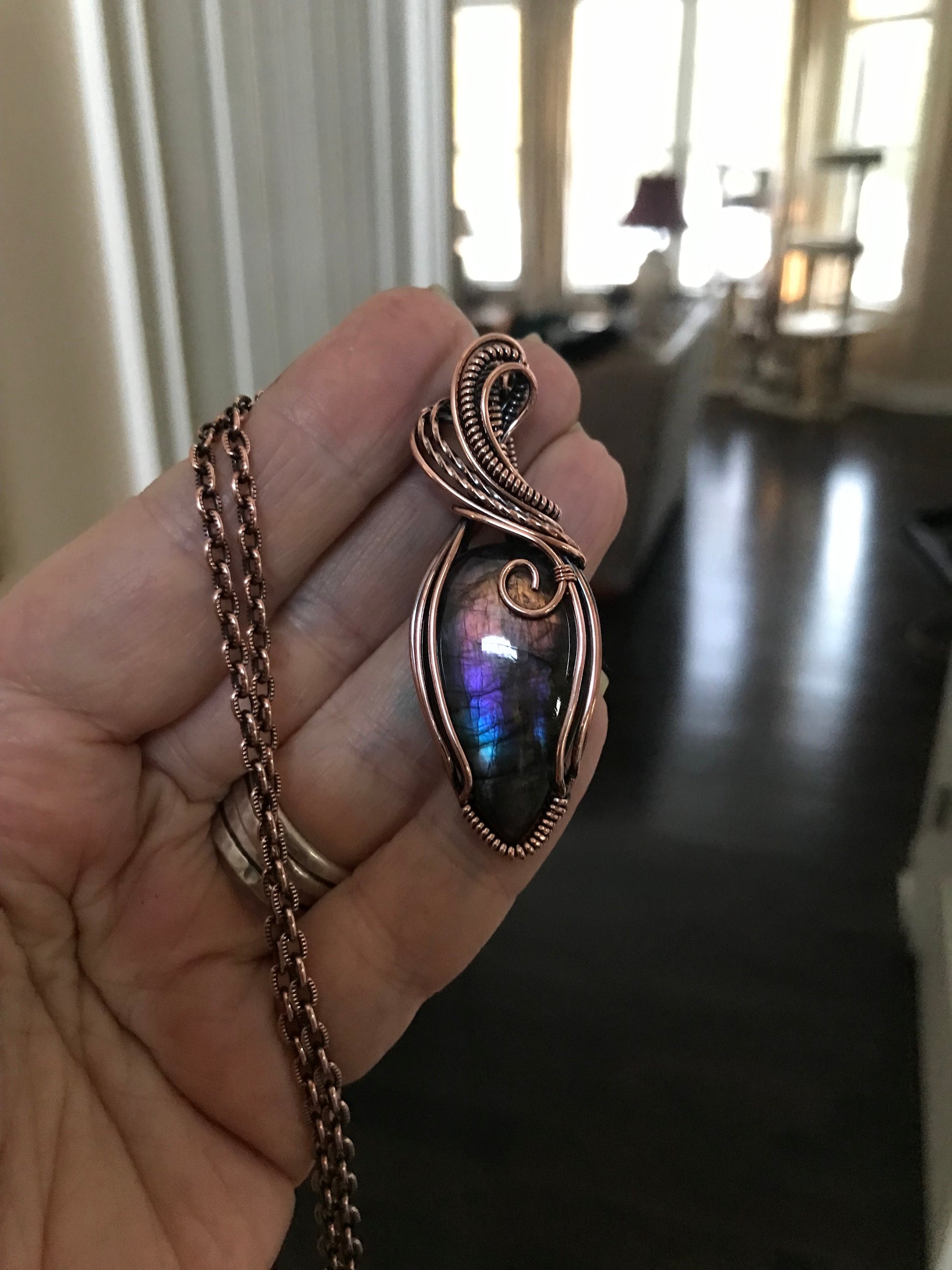 Rainbow Labradorite Copper Necklace