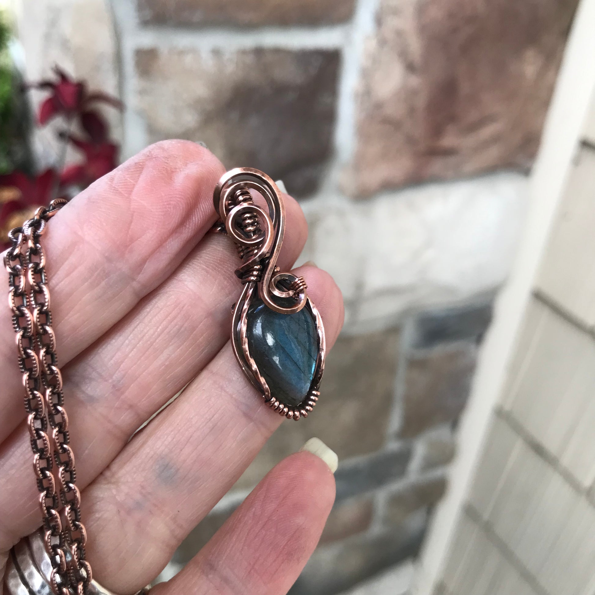 Blue Labradorite Mini Copper Necklace