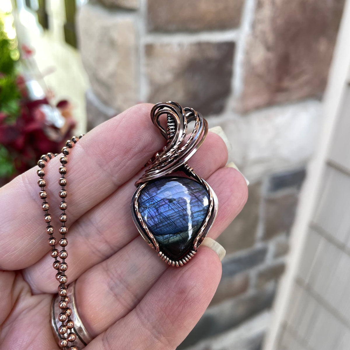 Indigo Purple Labradorite Copper Necklace