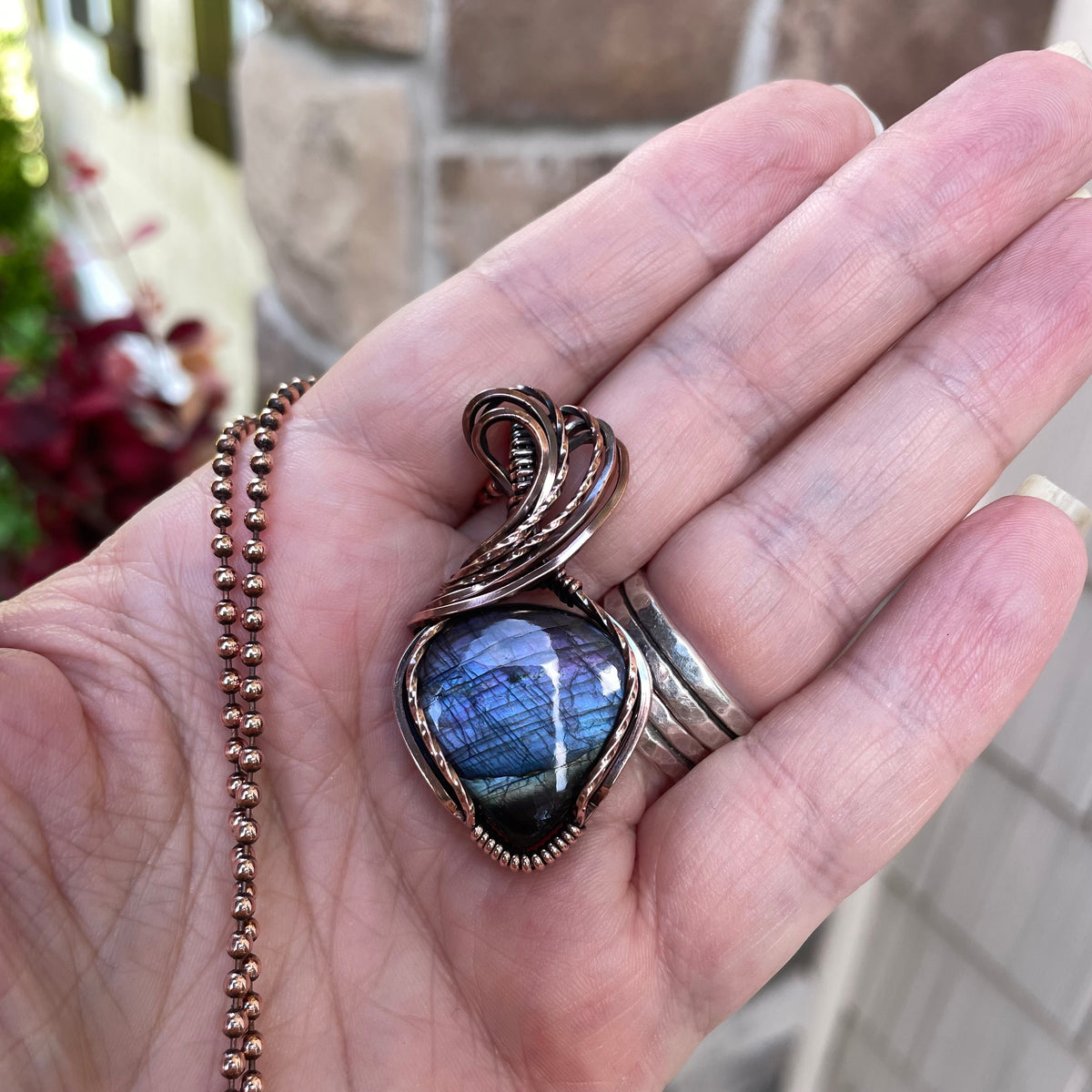 Indigo Purple Labradorite Copper Necklace