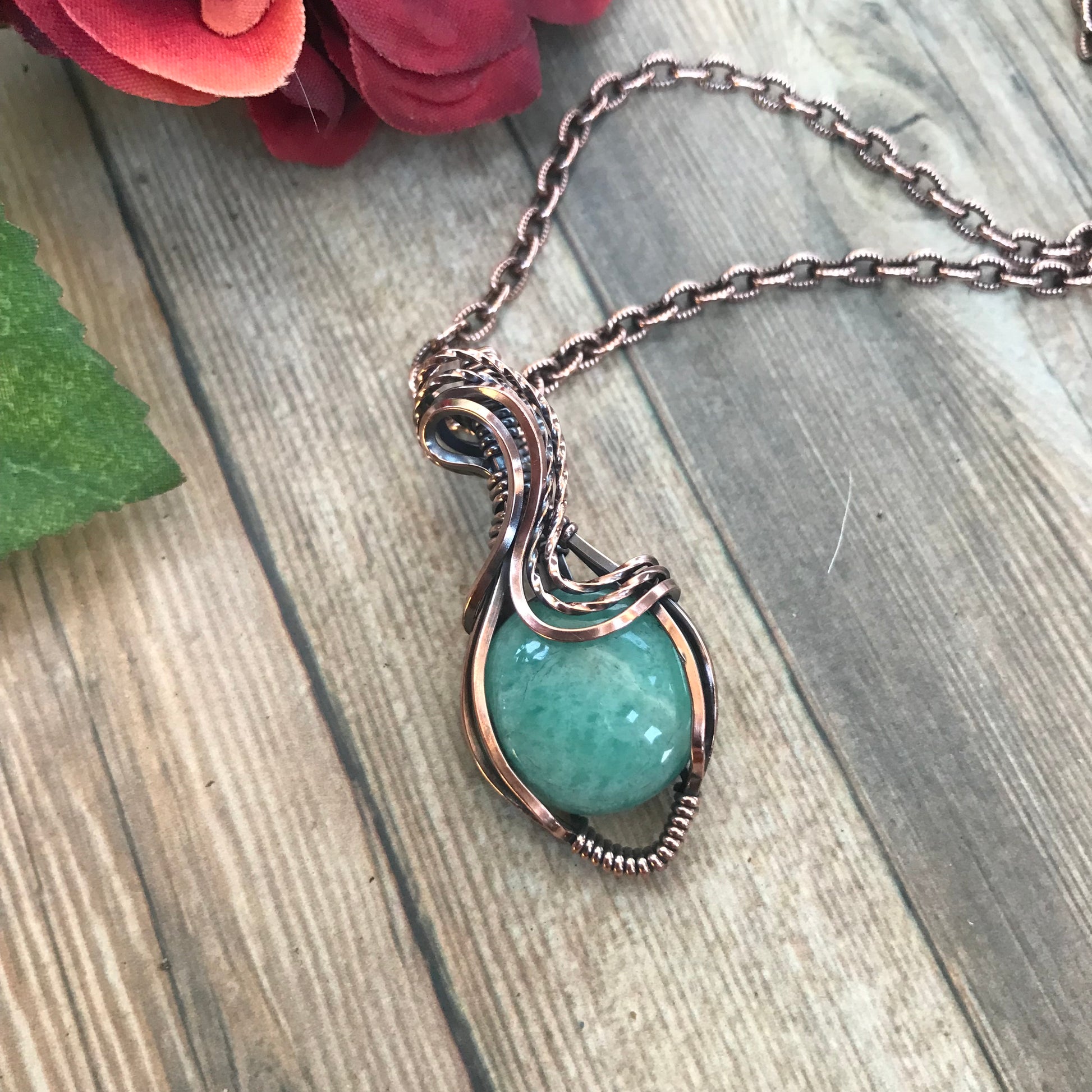Amazonite Small Copper Necklace
