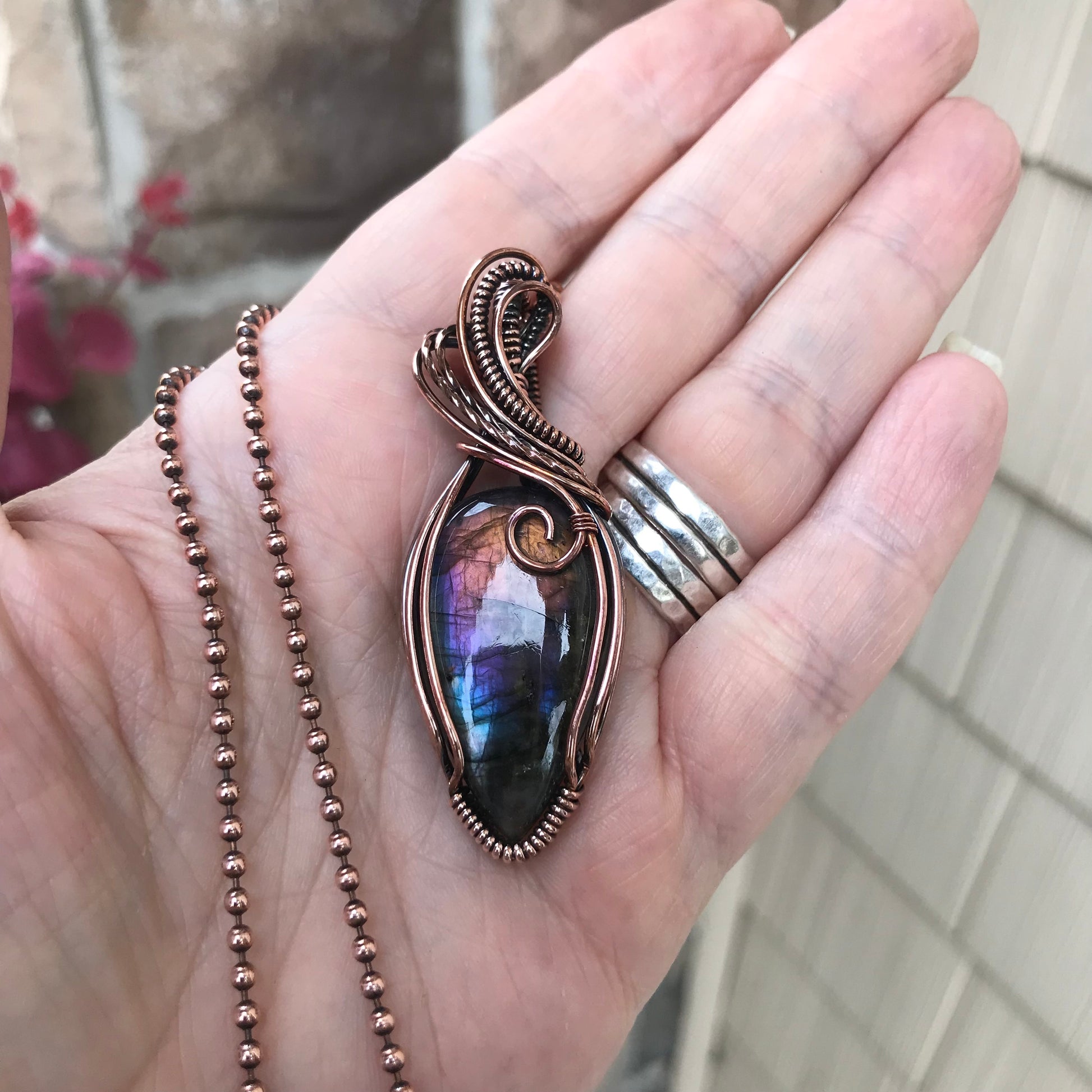 Rainbow Labradorite Copper Necklace