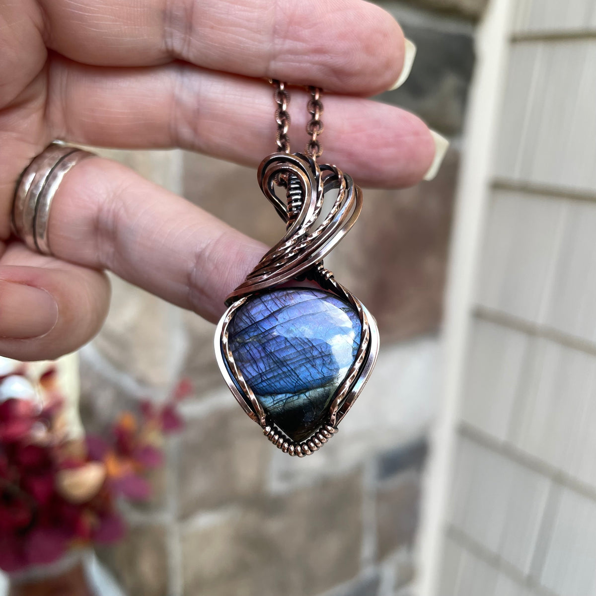Indigo Purple Labradorite Copper Necklace