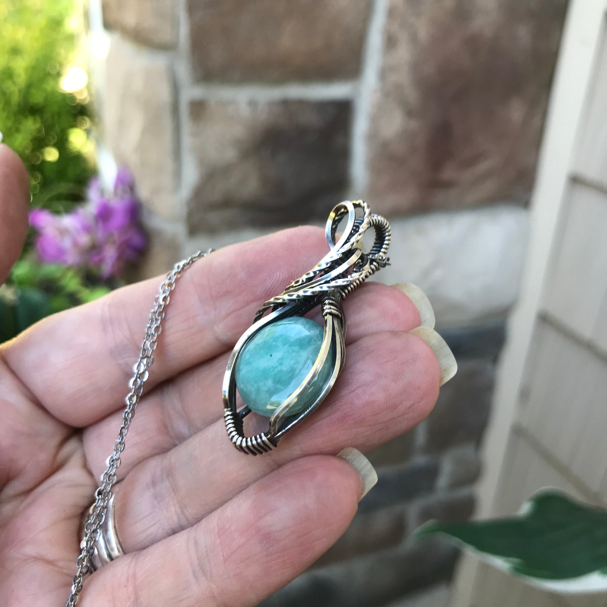 Amazonite Sterling Silver Necklace