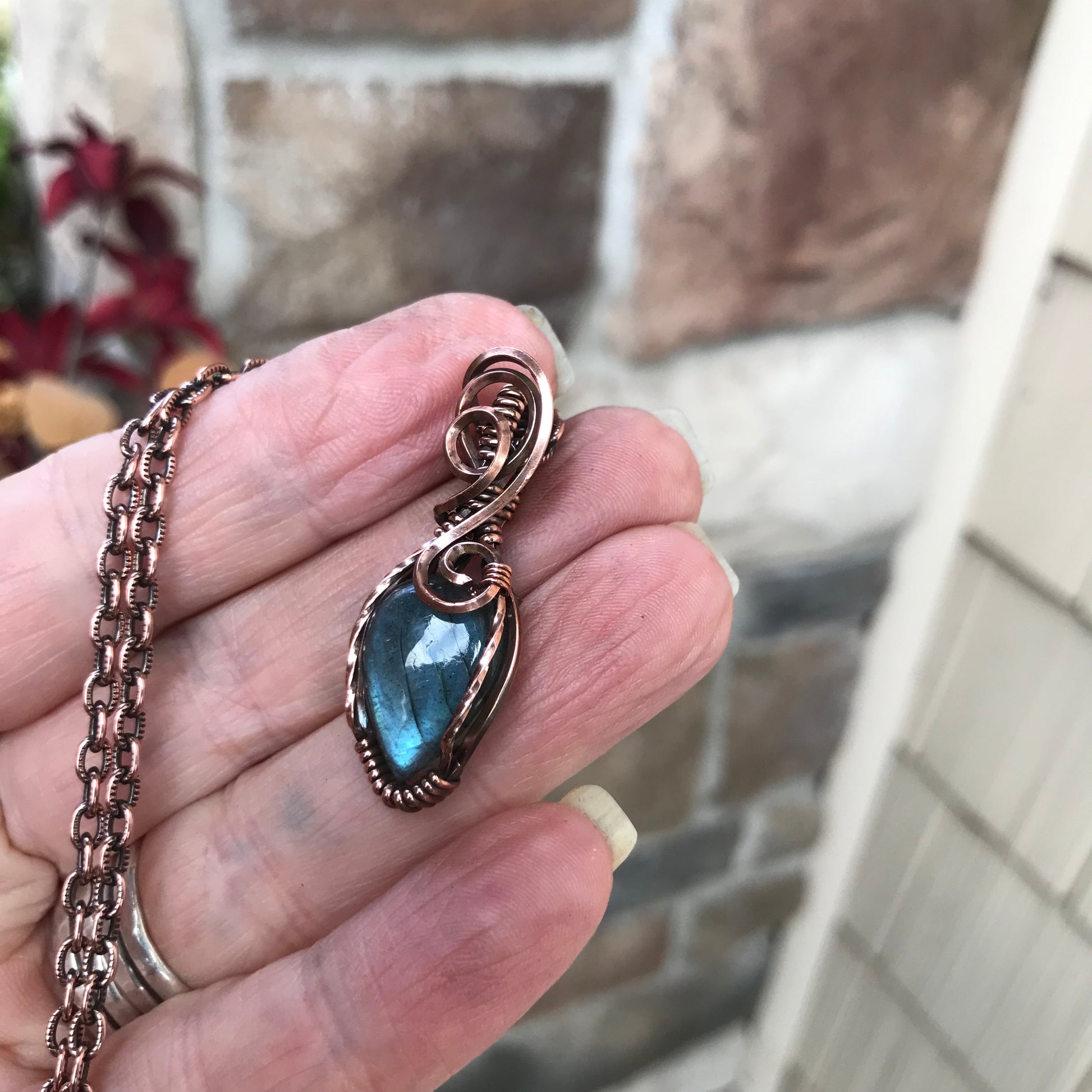Blue Labradorite Mini Copper Necklace
