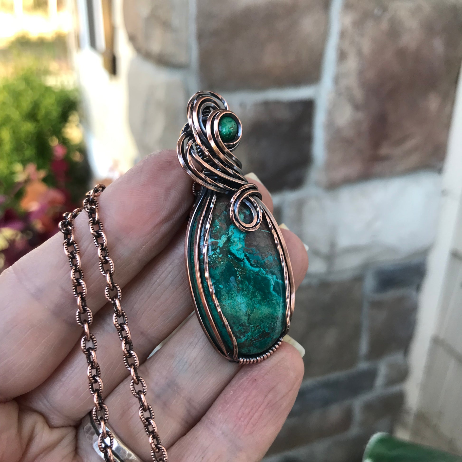 Shattuckite Copper Swirly Necklace