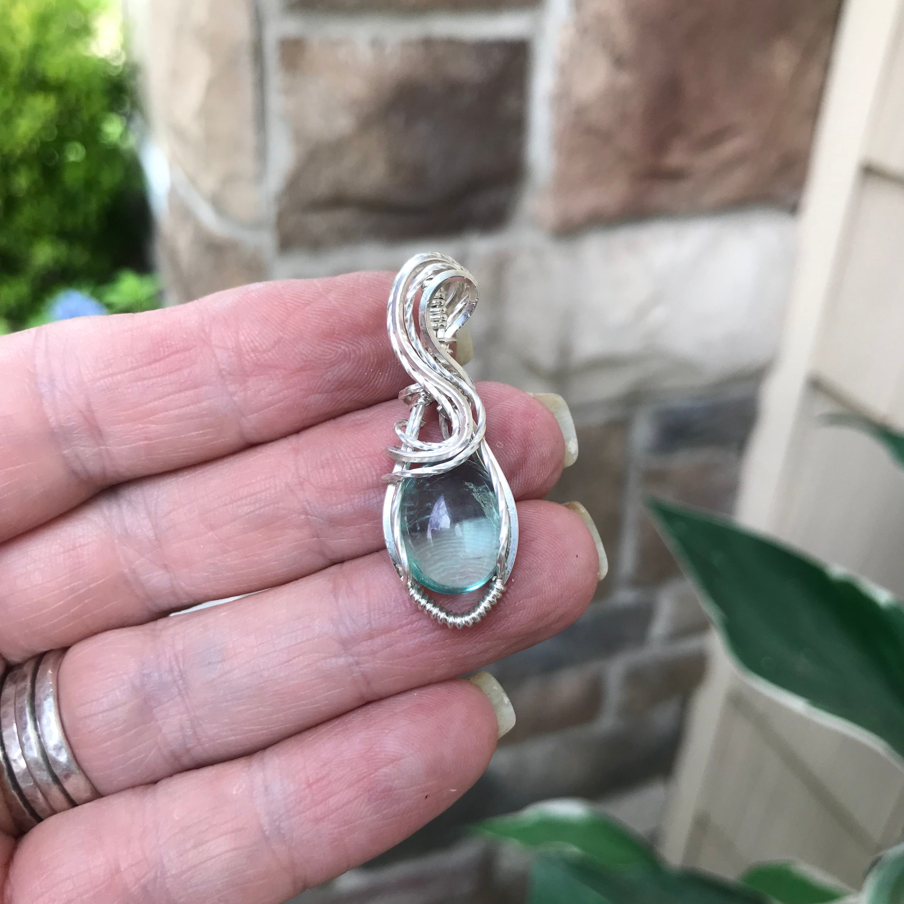 Fluorite Sterling Silver Pendant