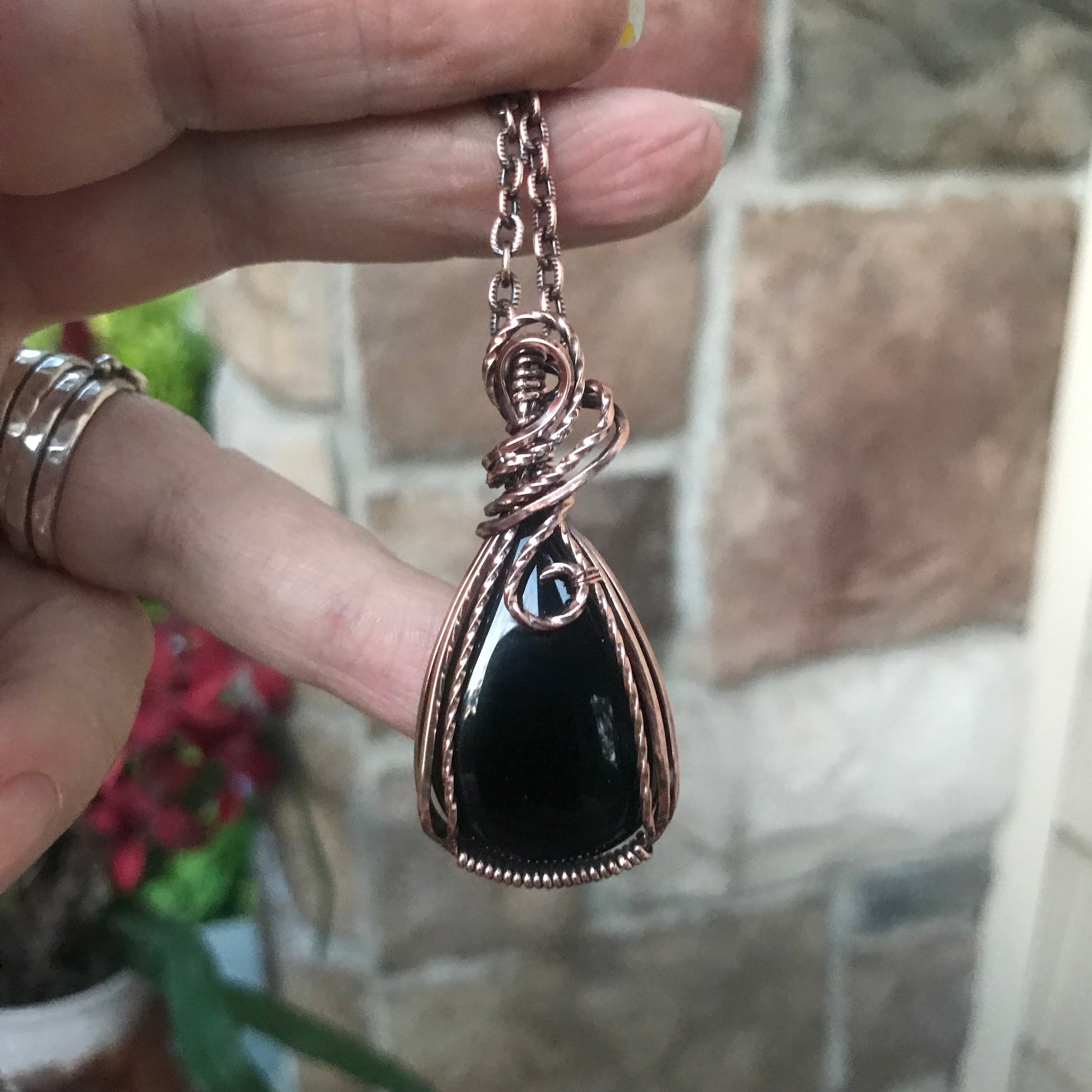 Black Onyx Copper Necklace