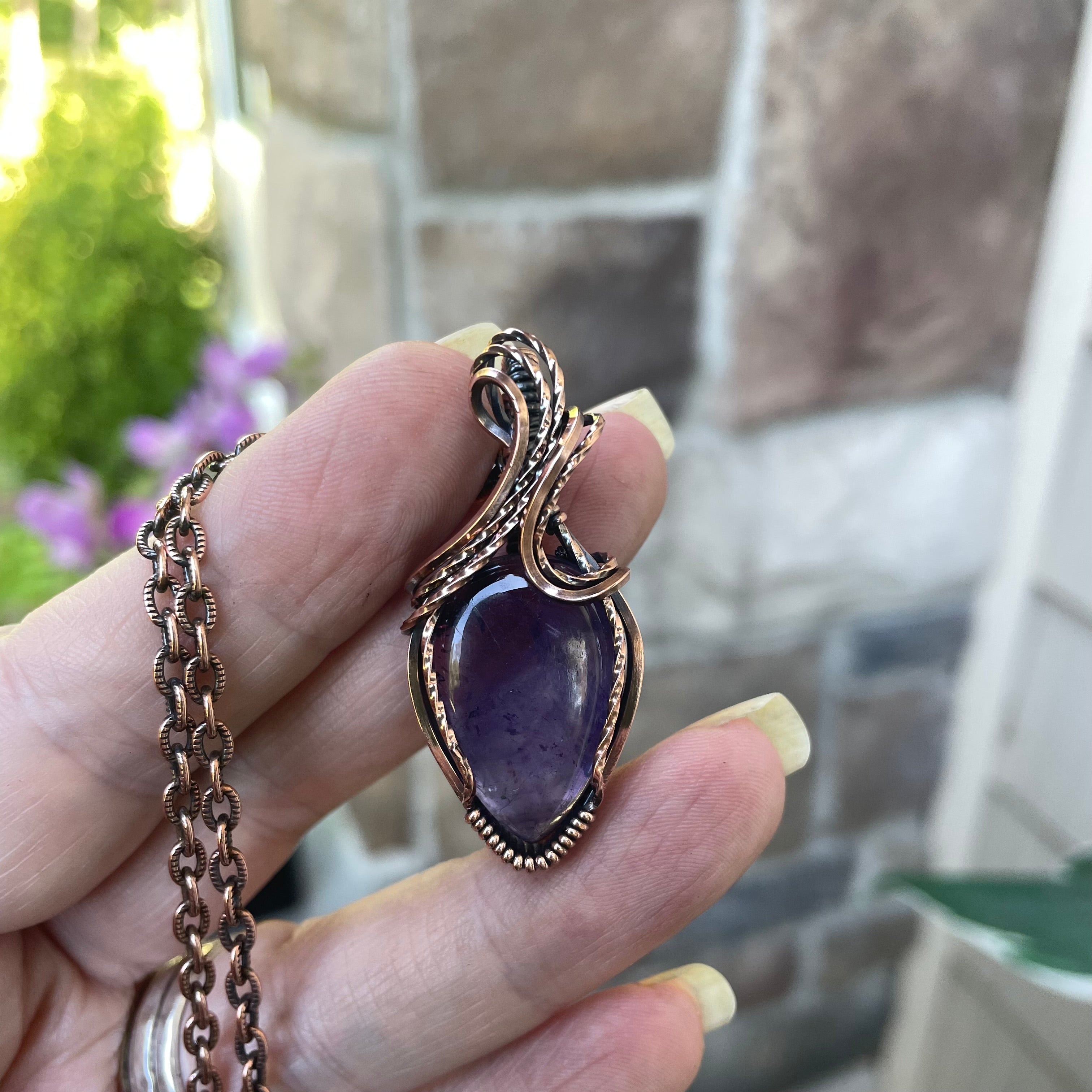 Amethyst Copper Pendant