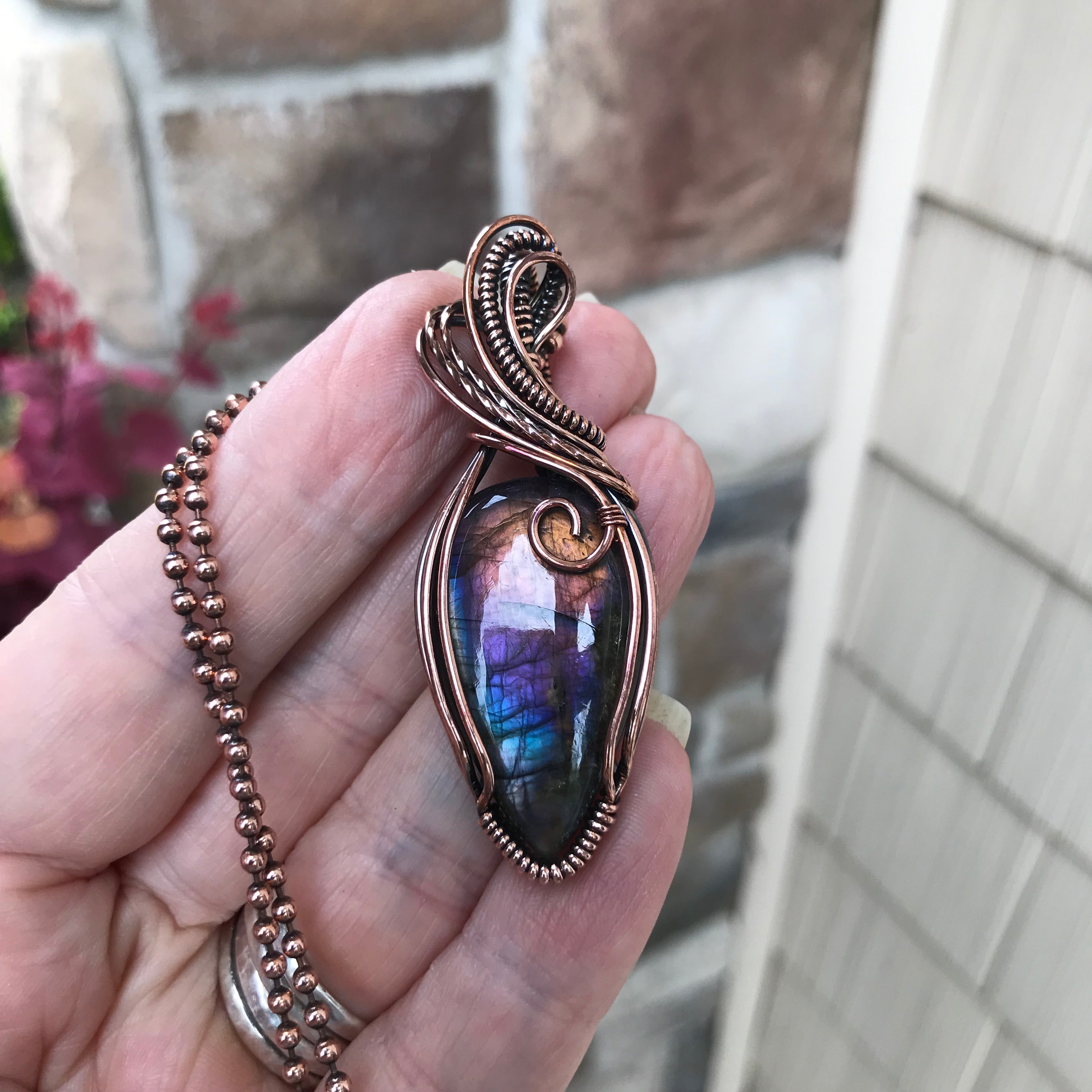 Rainbow Labradorite Copper Necklace