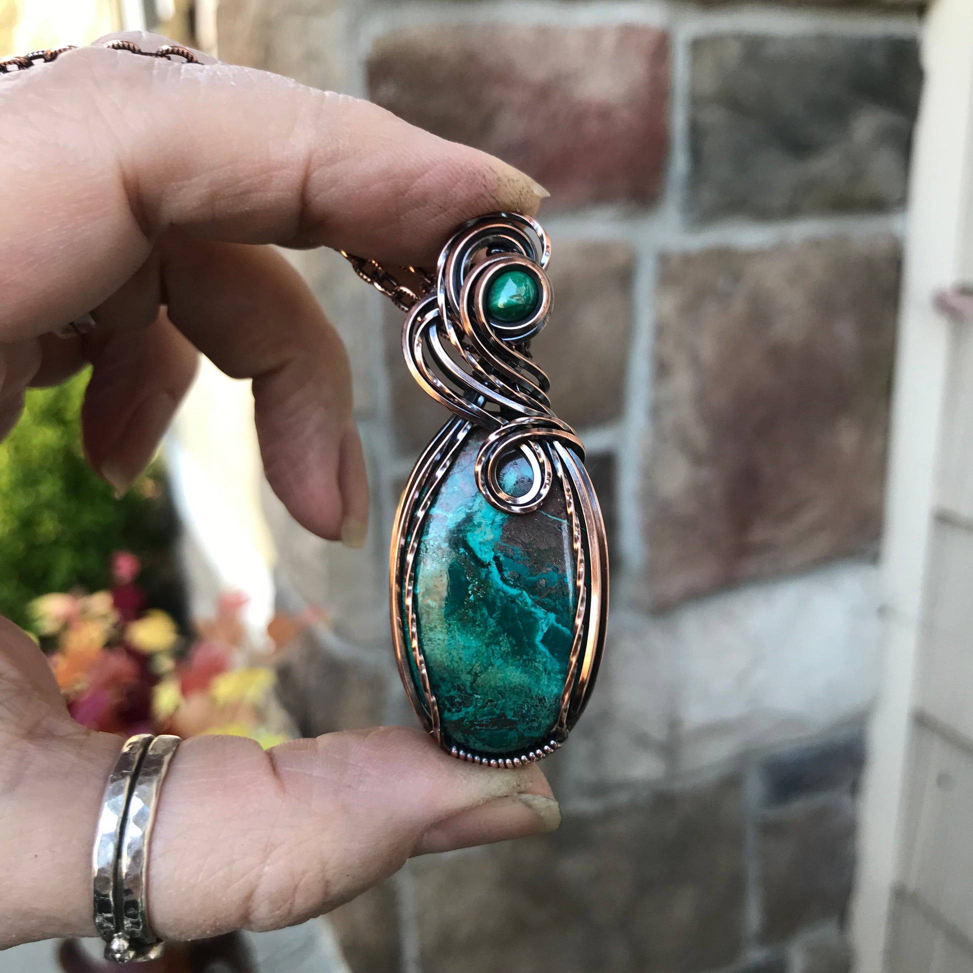 Shattuckite Copper Swirly Necklace