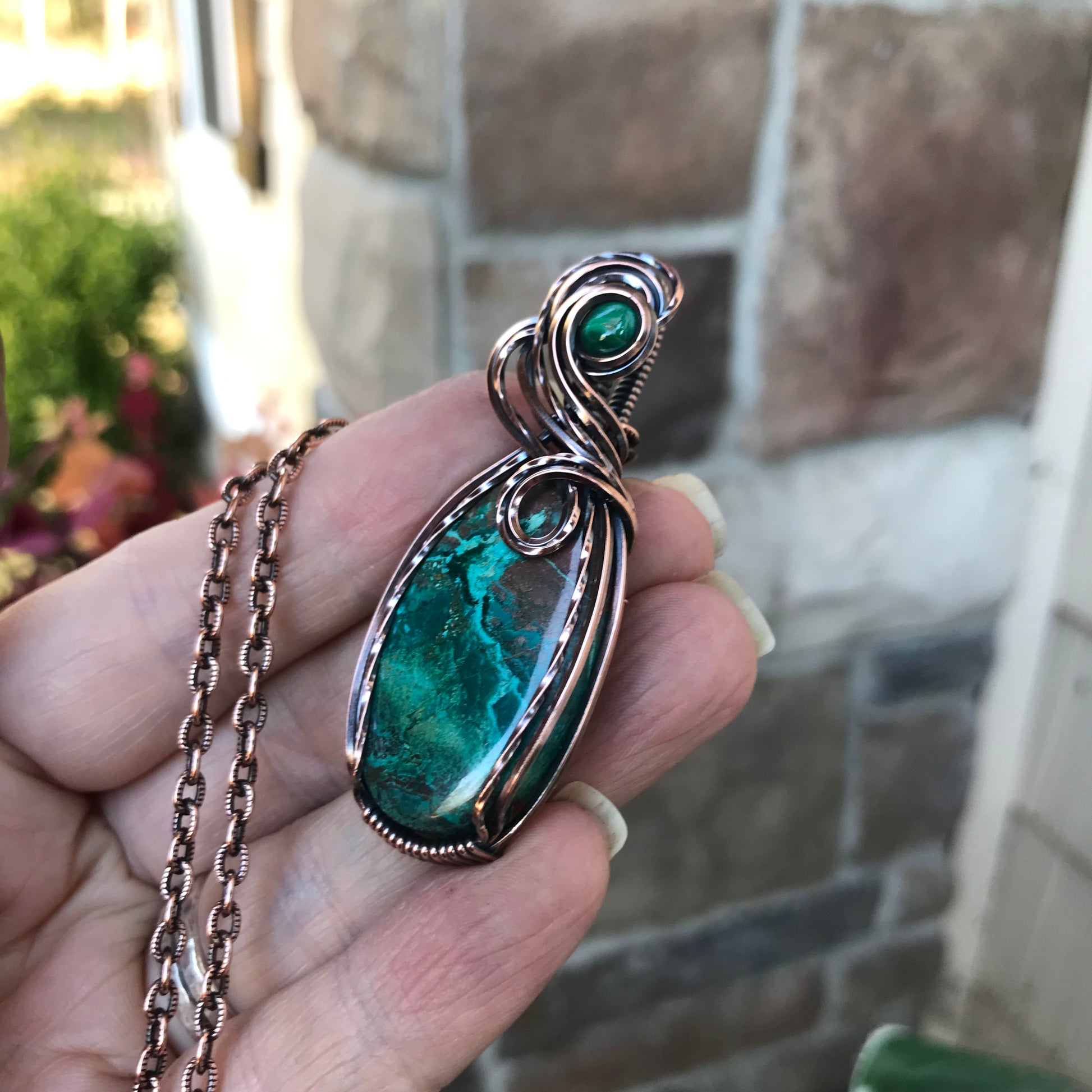 Shattuckite Copper Swirly Necklace