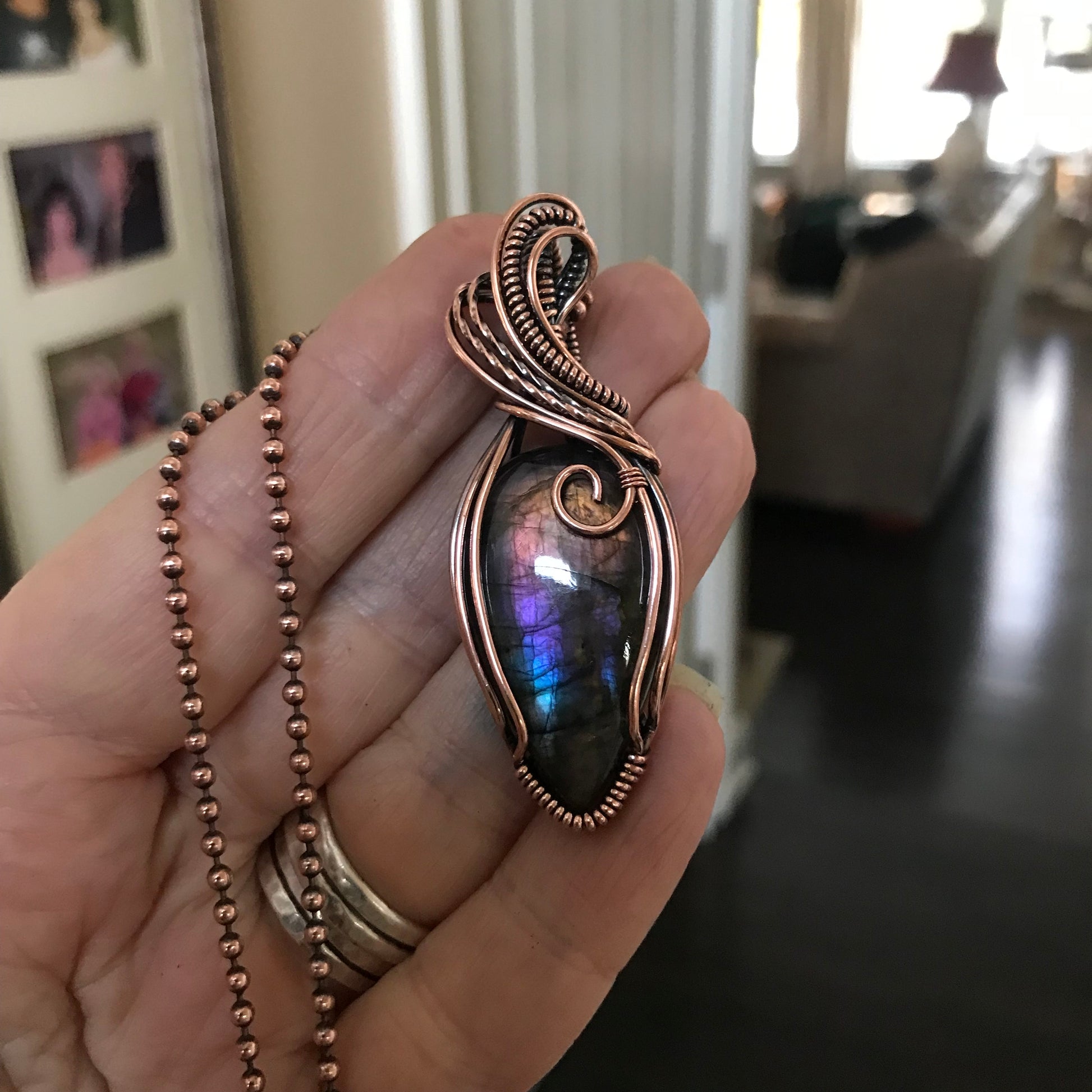 Rainbow Labradorite Copper Necklace