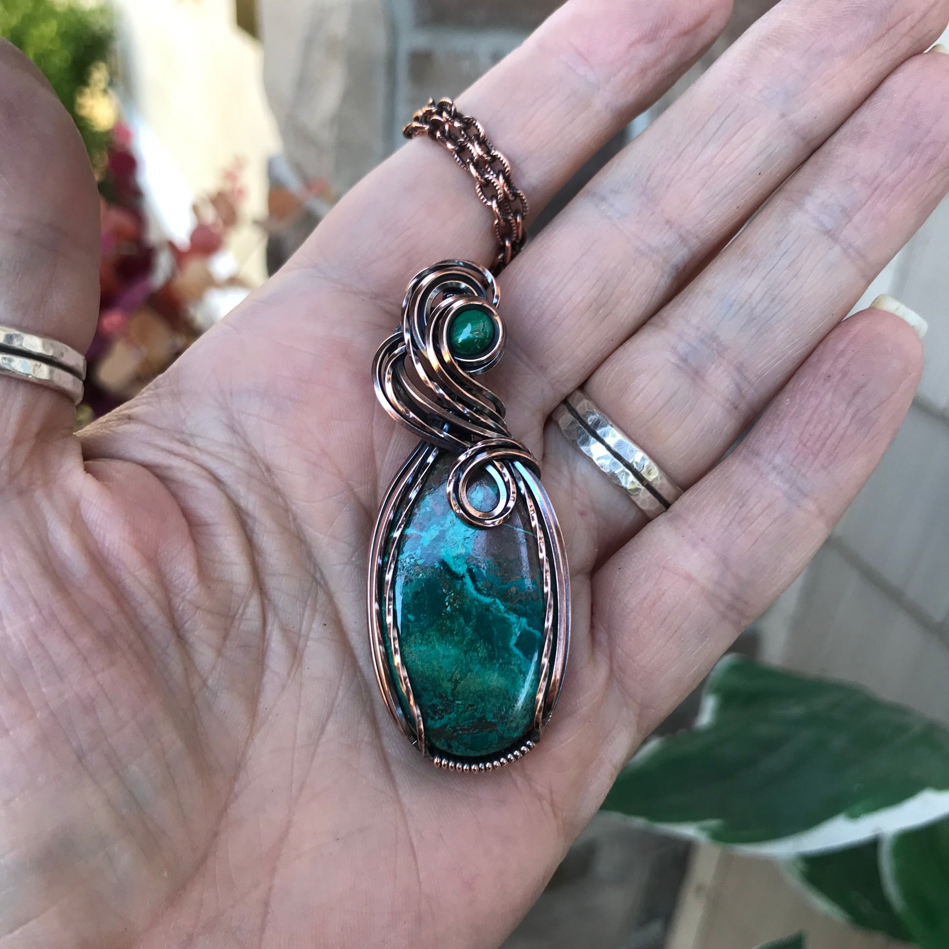 Shattuckite Copper Swirly Necklace