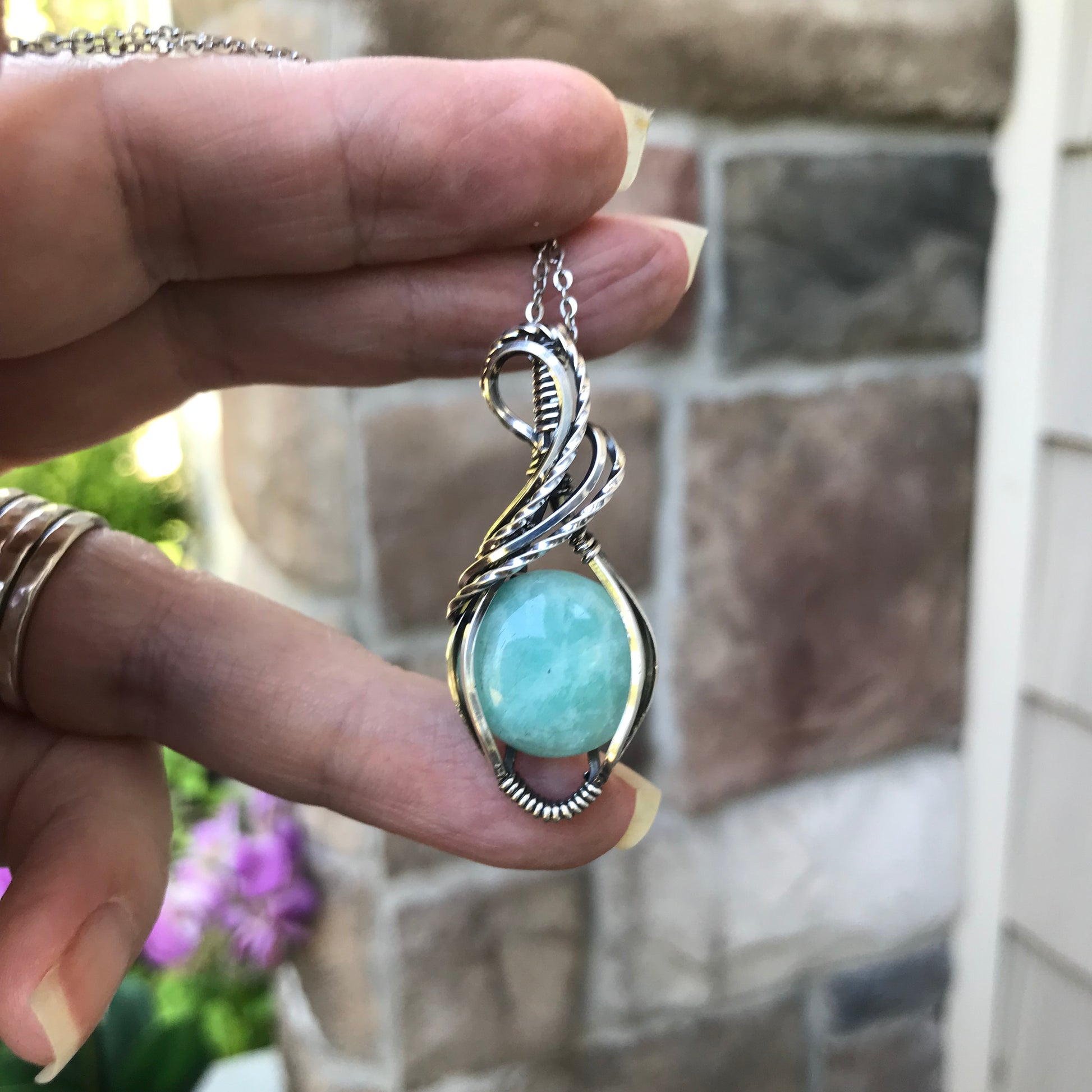 Amazonite Sterling Silver Necklace