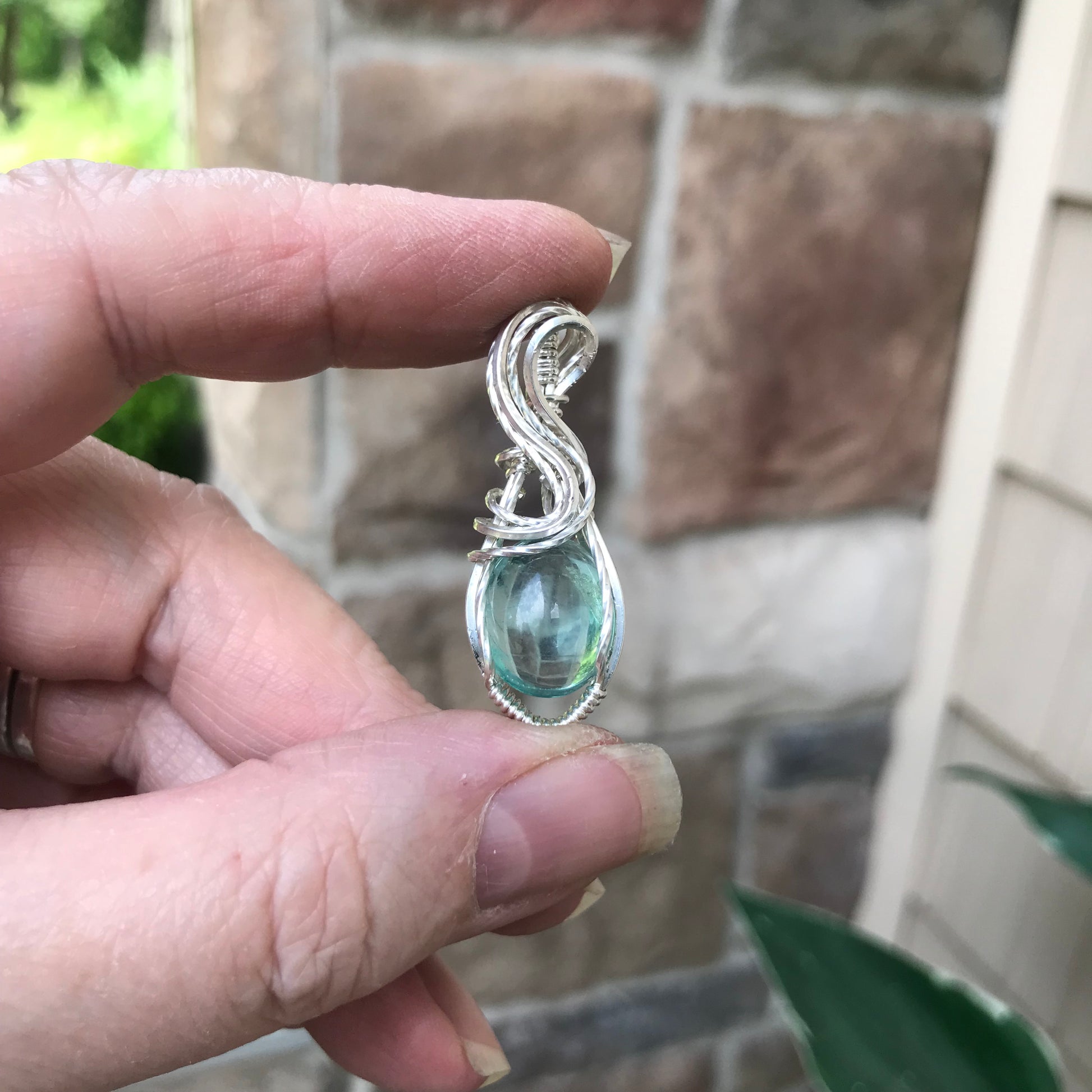 Fluorite Sterling Silver Pendant