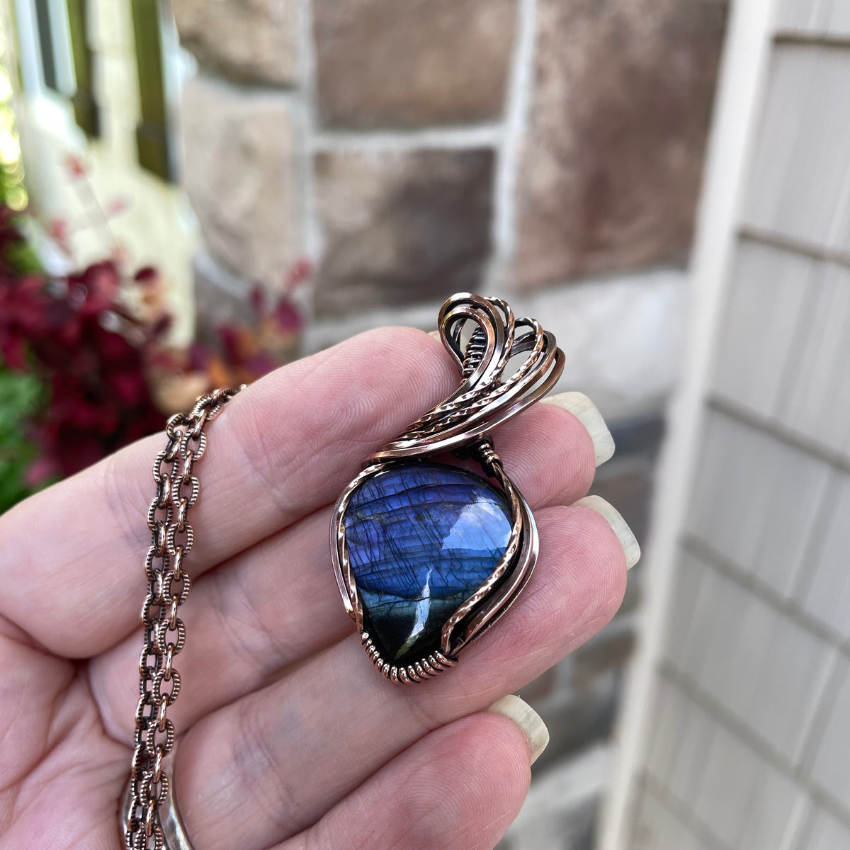 Indigo Purple Labradorite Copper Necklace