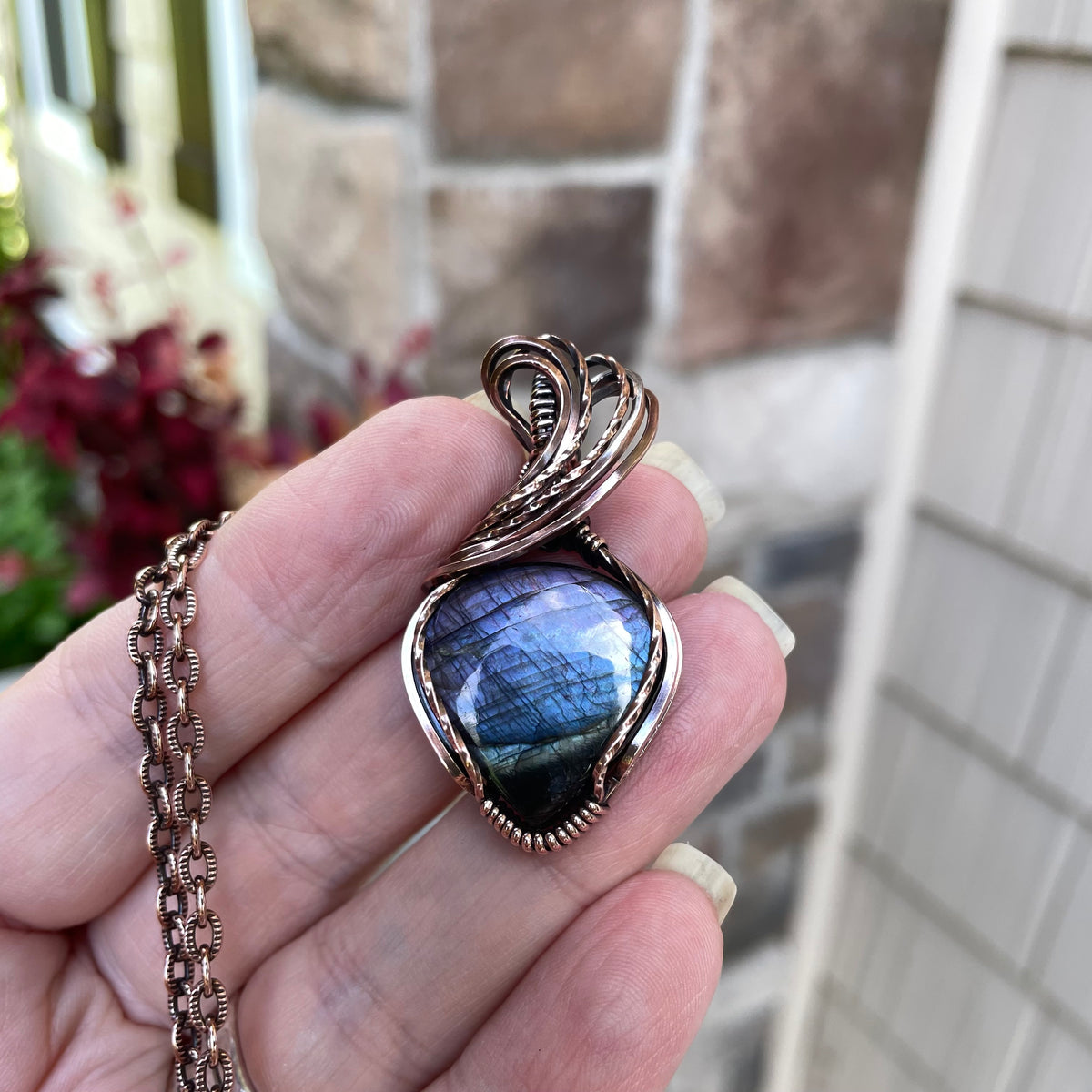 Indigo Purple Labradorite Copper Necklace