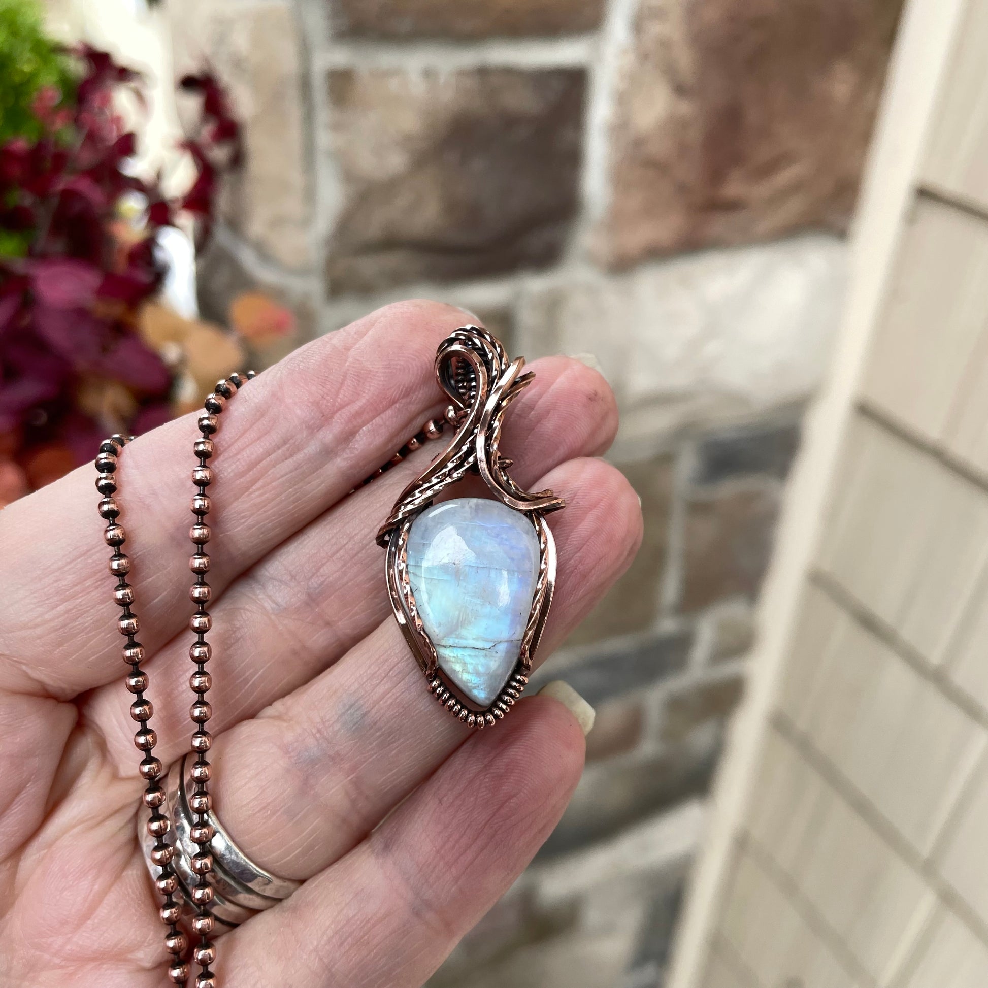 Moonstone Copper Pendant