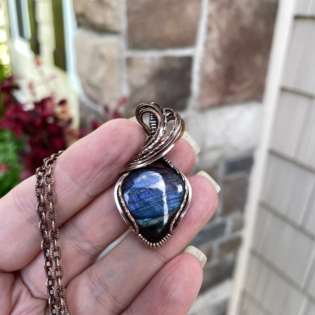 Indigo Purple Labradorite Copper Necklace