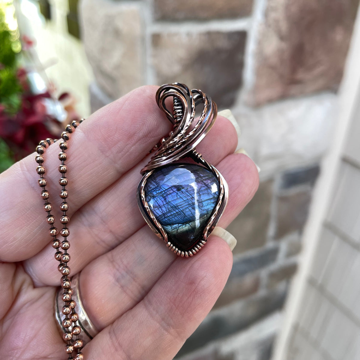 Indigo Purple Labradorite Copper Necklace