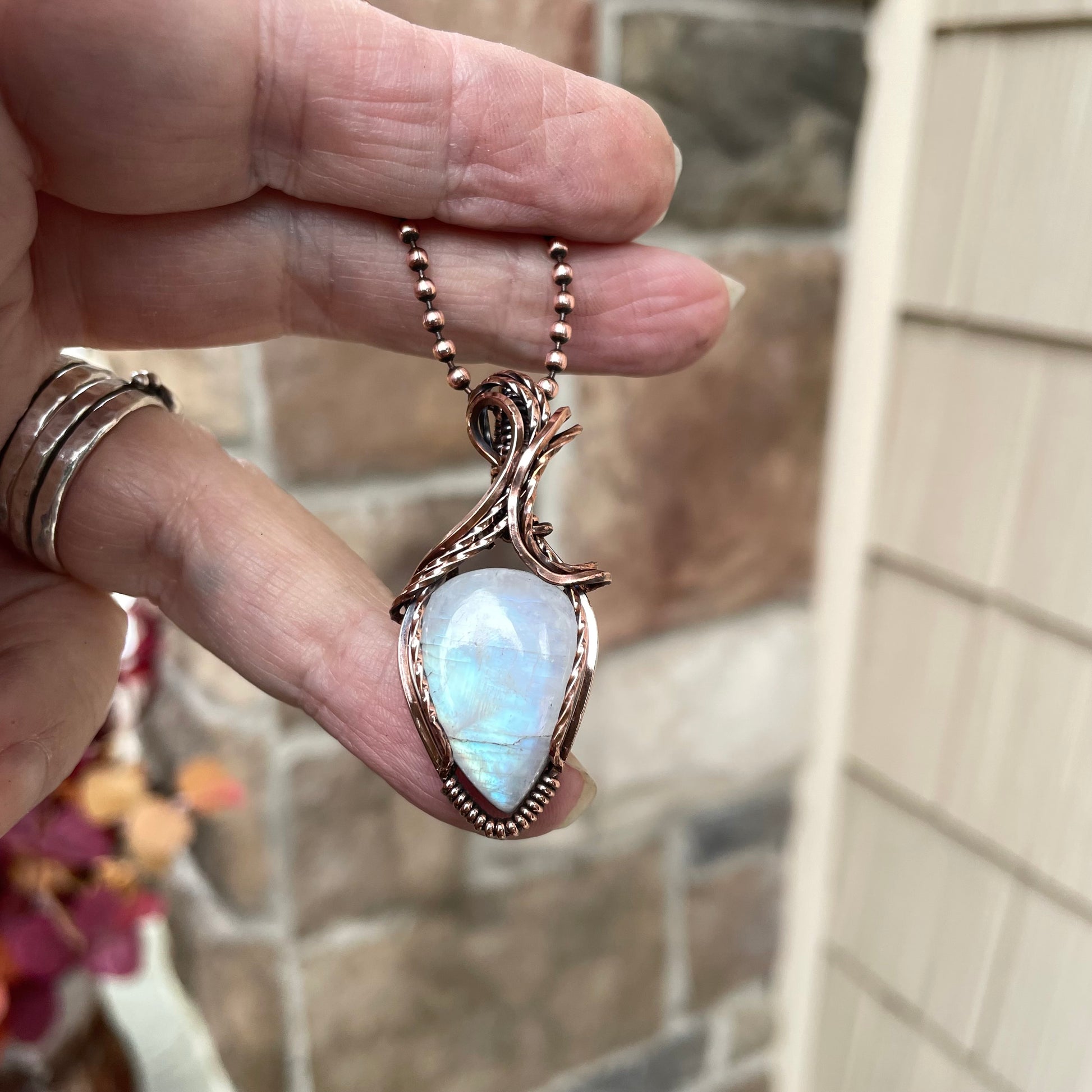 Moonstone Copper Pendant