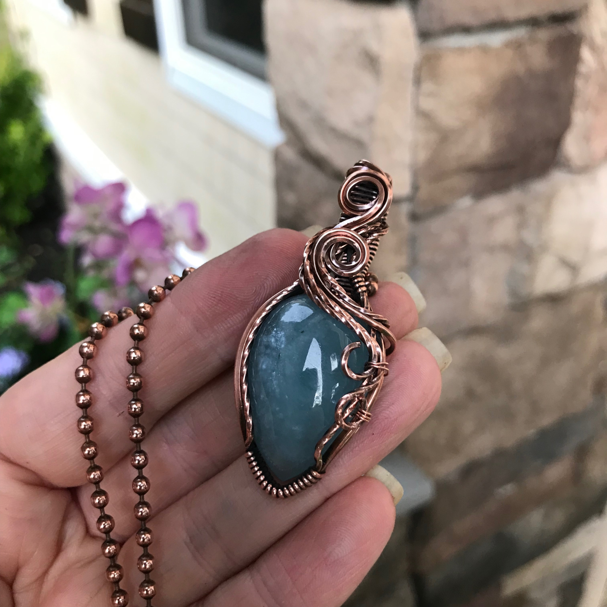 Wire wrapped 2025 pendant necklace