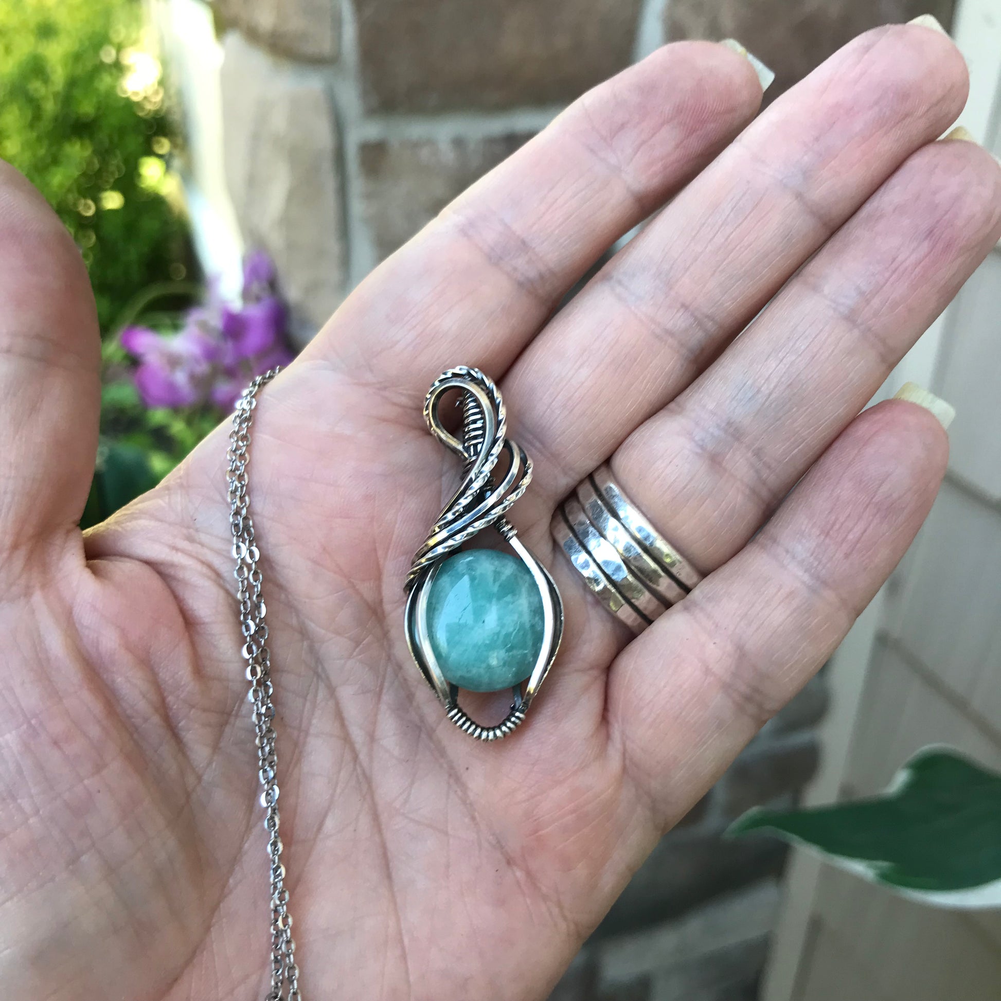 Amazonite Sterling Silver Necklace