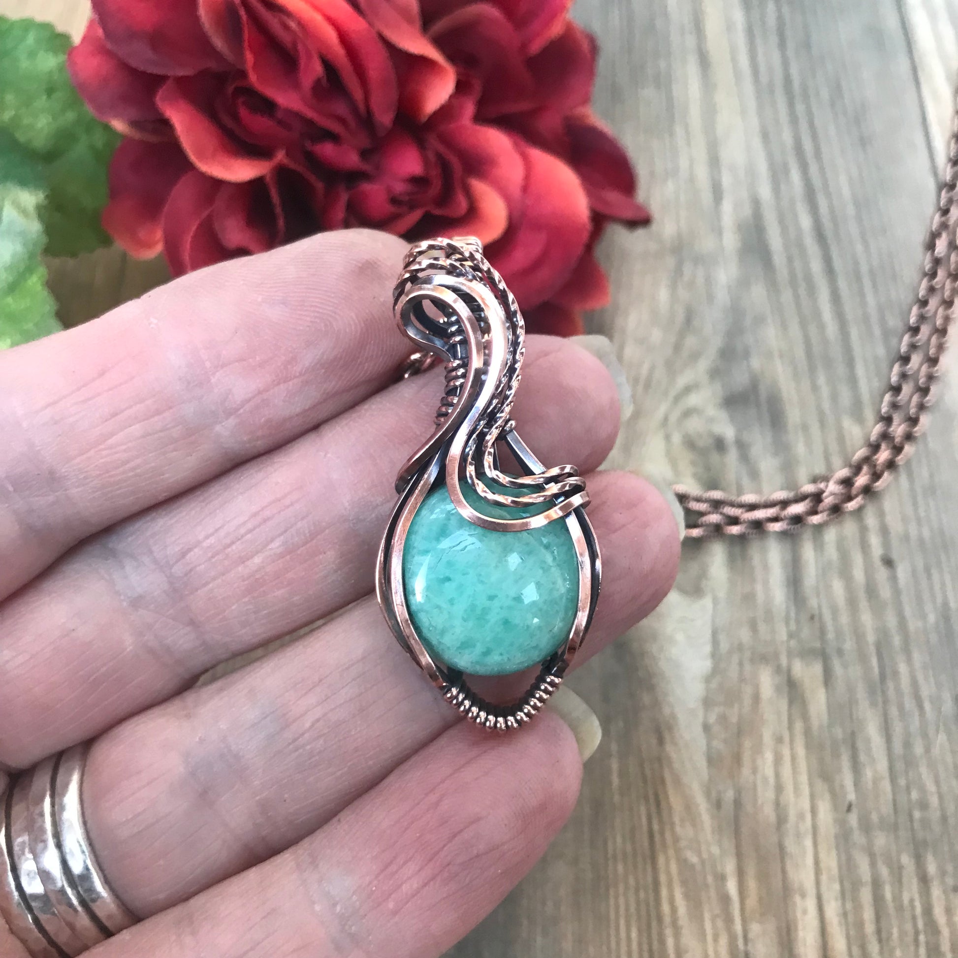 Amazonite Small Copper Necklace