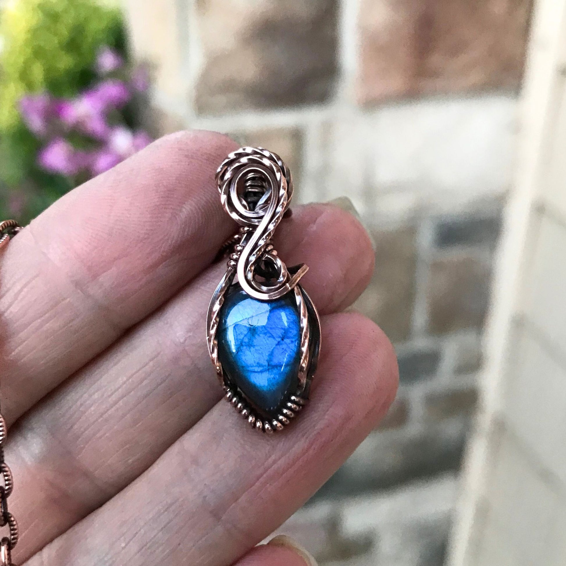 Blue Labradorite Mini Copper Necklace