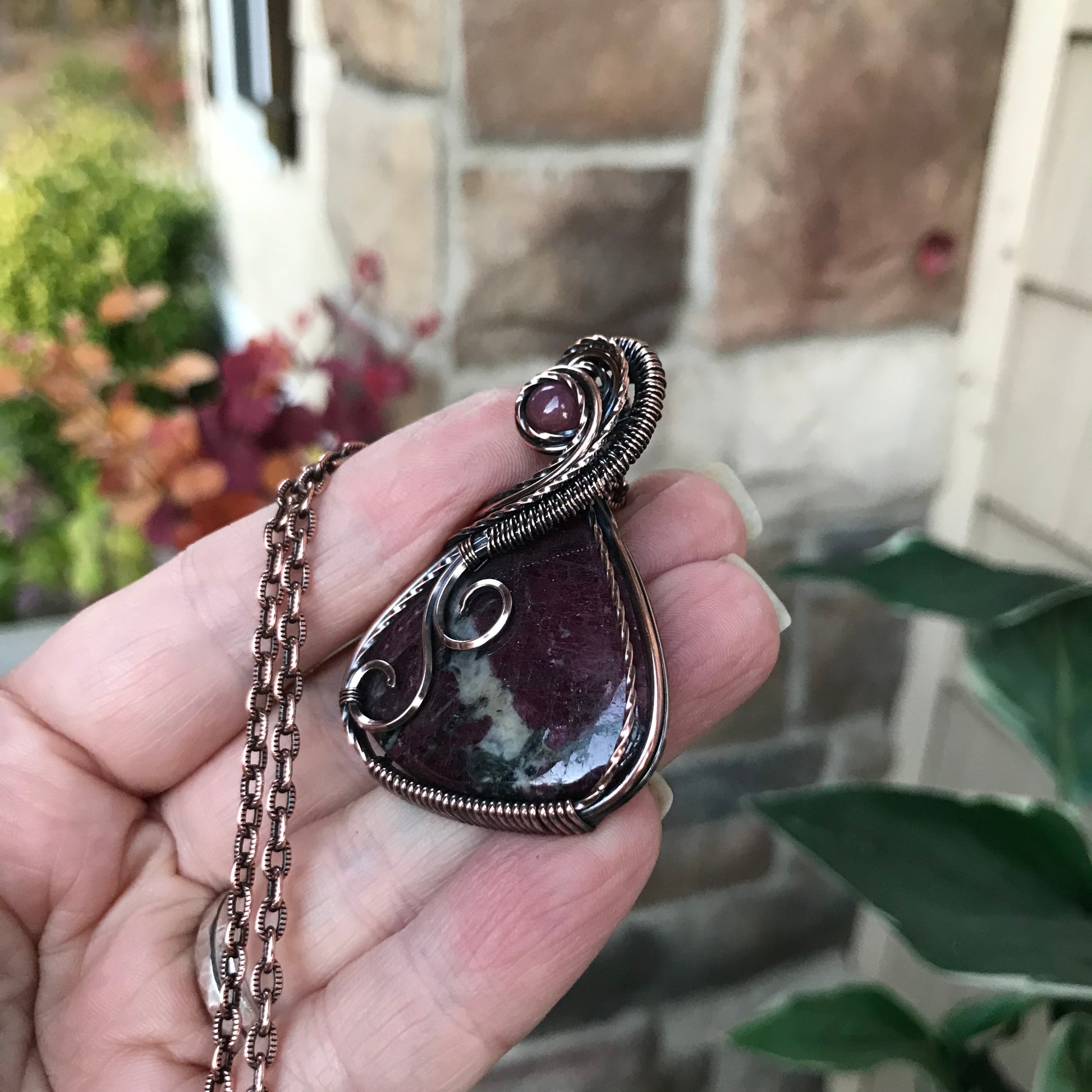 Ruby w/Ruby Accent Copper Pendant