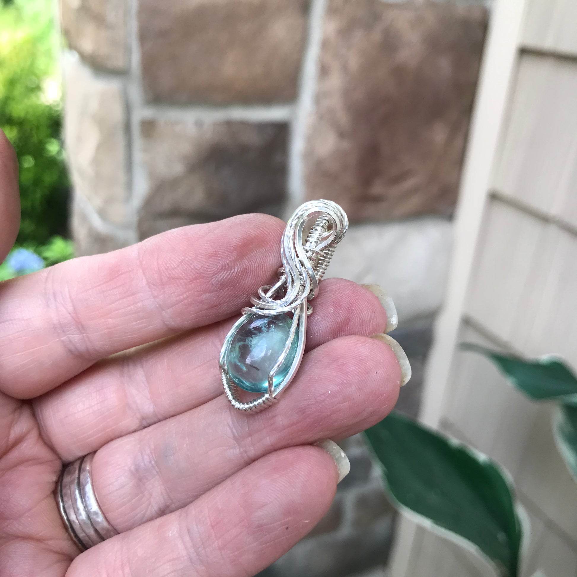 Fluorite Sterling Silver Pendant