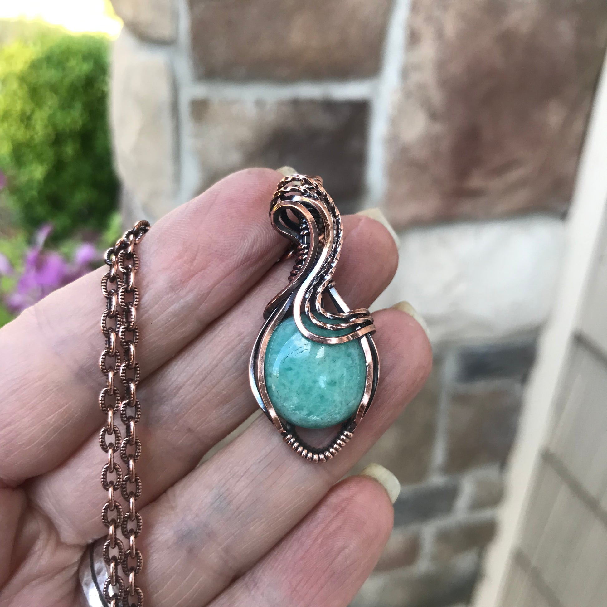 Amazonite Small Copper Necklace