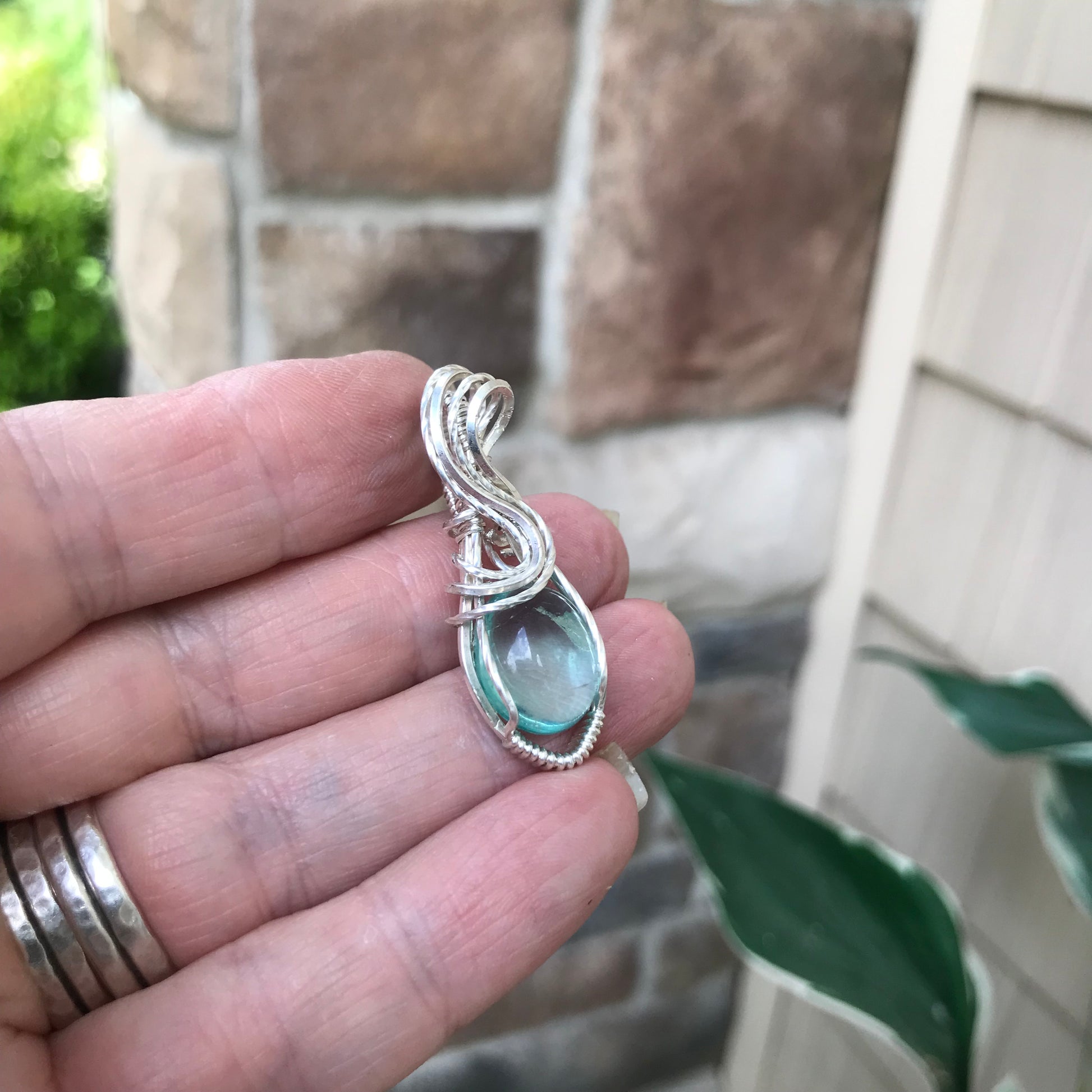 Fluorite Sterling Silver Pendant