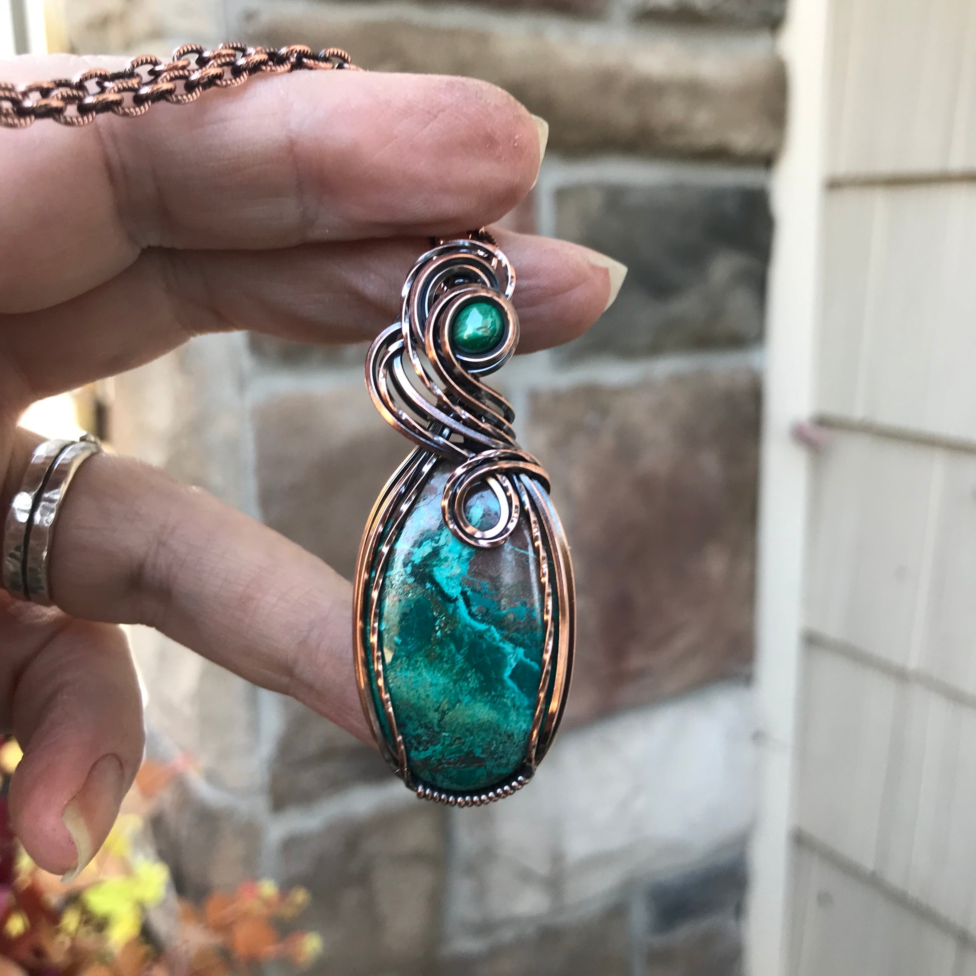 Shattuckite Copper Swirly Necklace