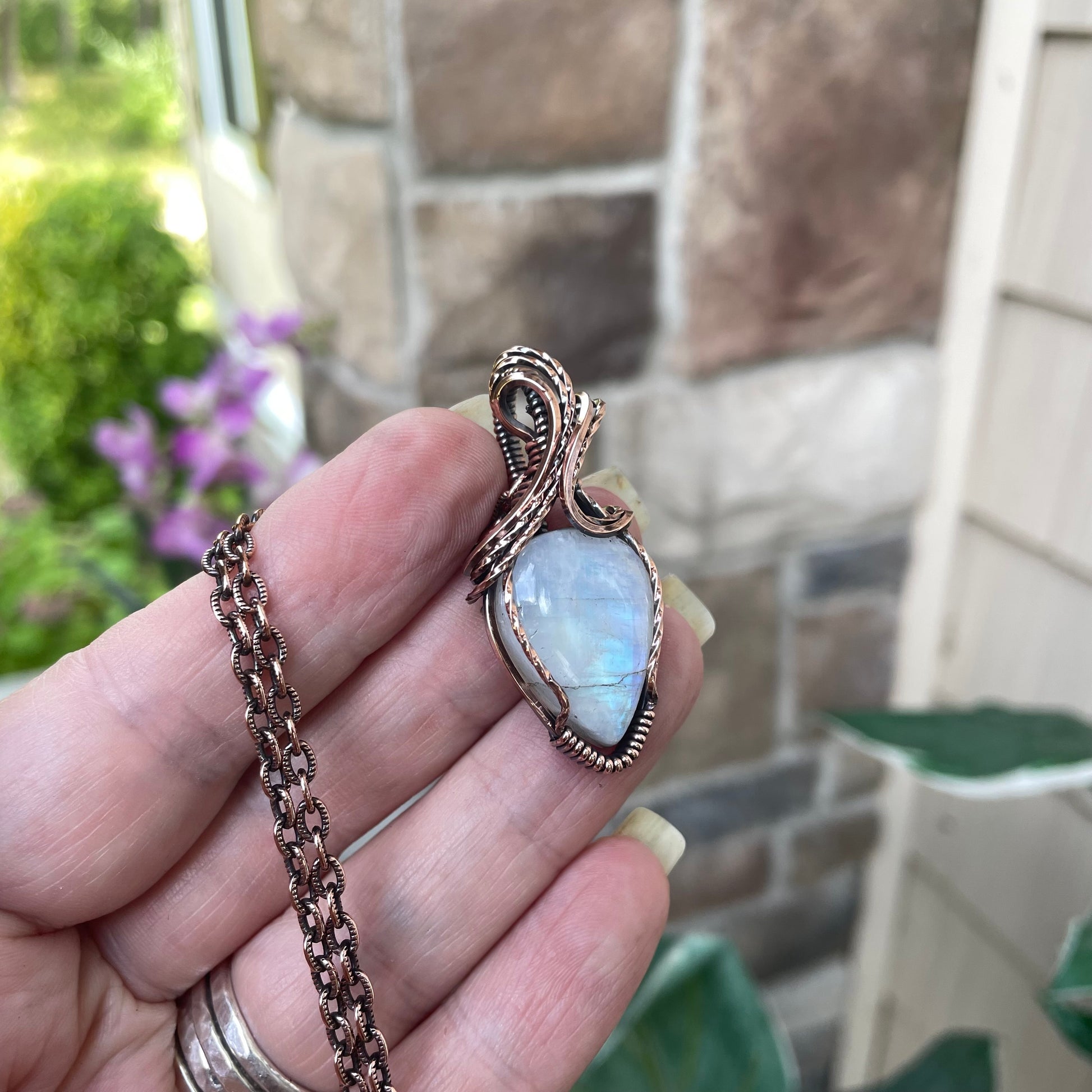 Moonstone Small Copper Necklace