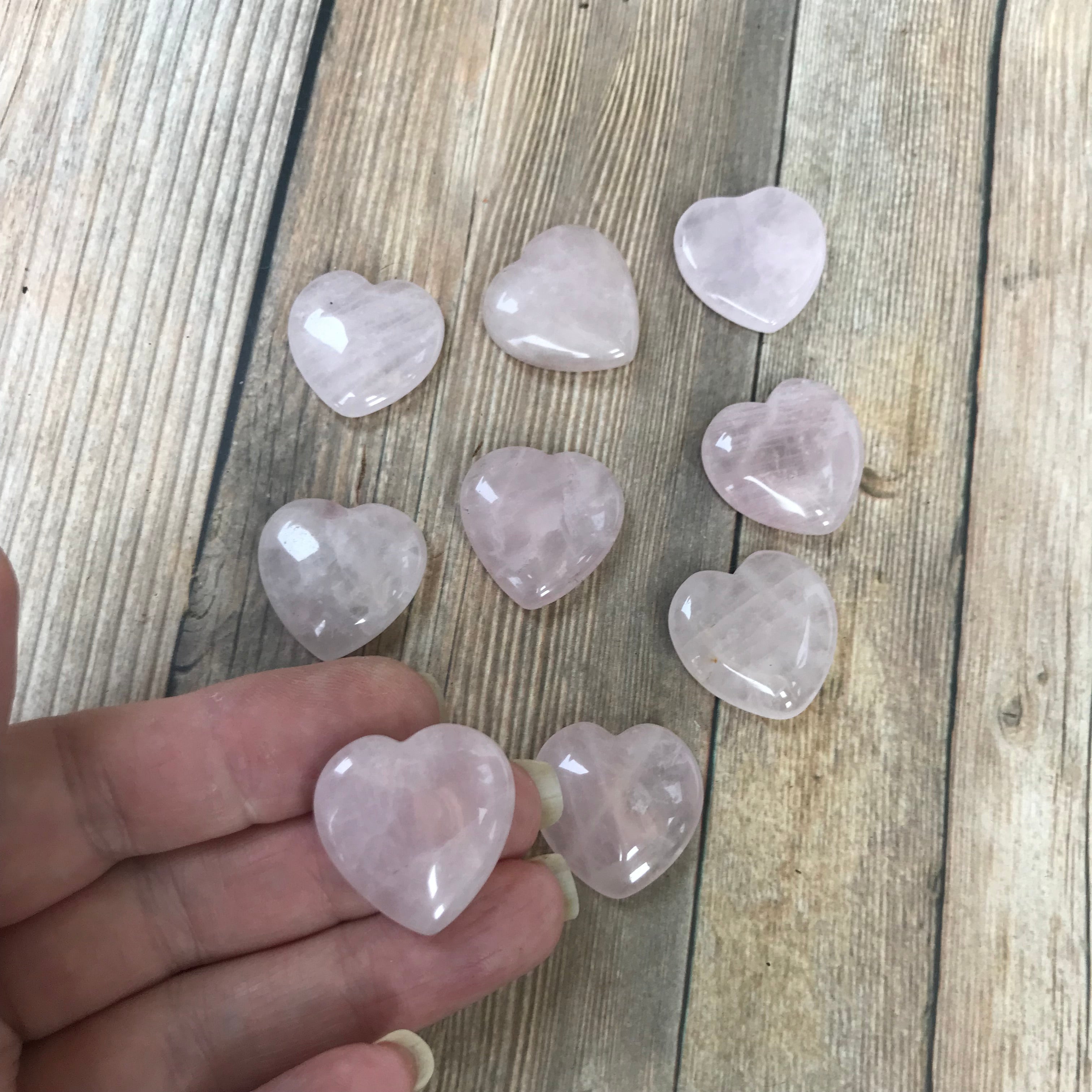 Rose Quartz Hearts, lot of 30