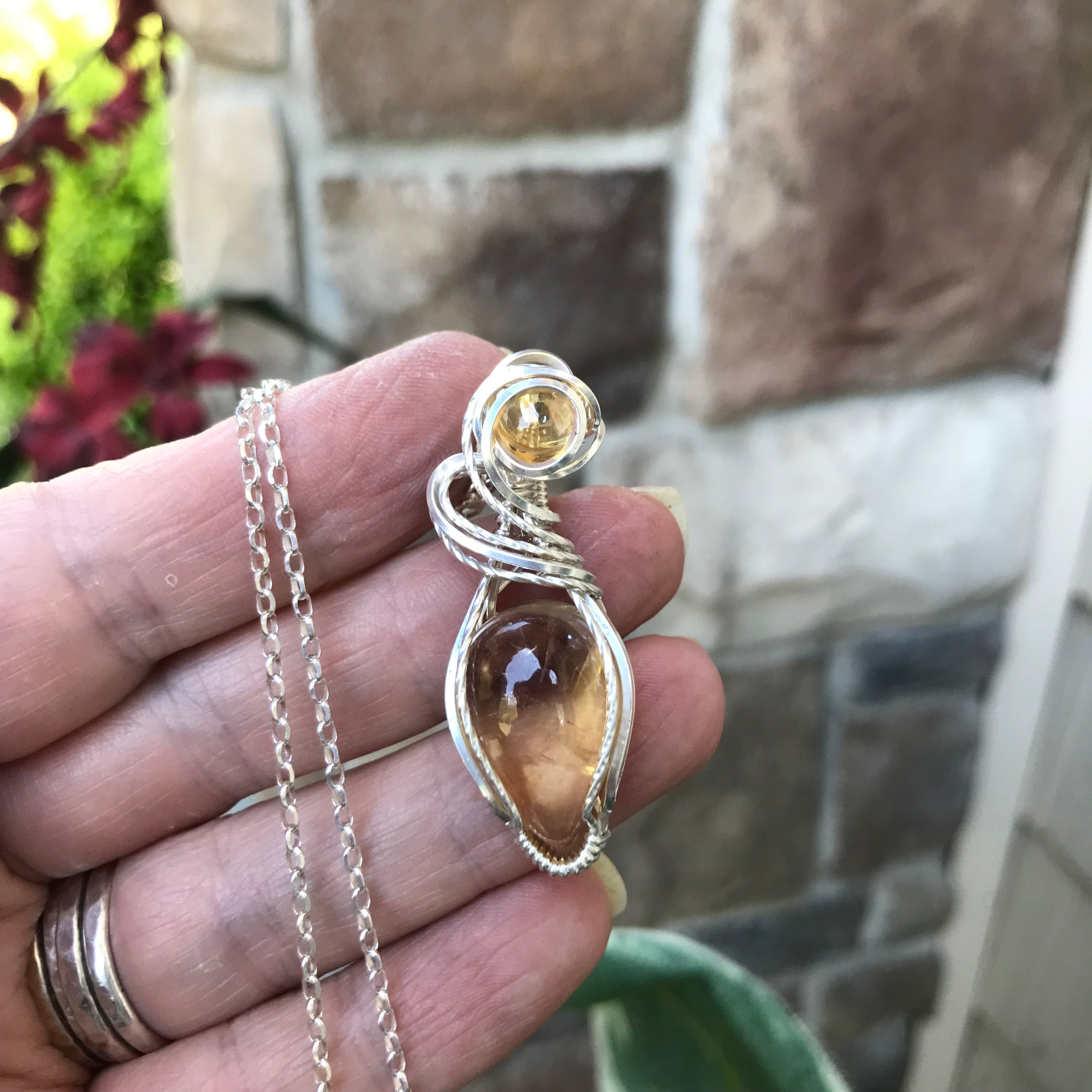 Citrine Sterling Silver Necklace