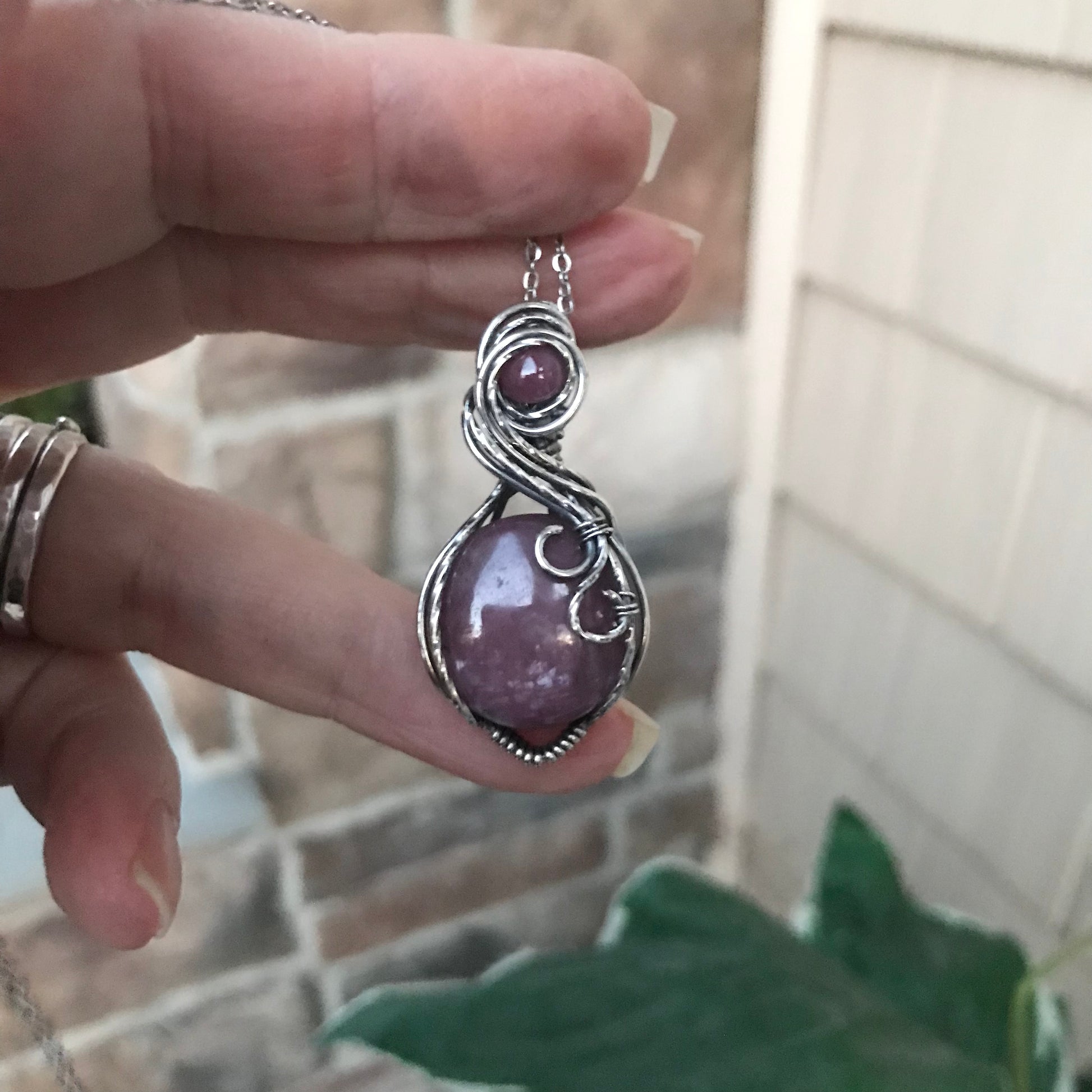 Custom Listing - Pink Sapphire w/ Ruby Accent Silver Pendant