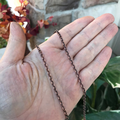 Oxidized Copper 3.4 mm Oval Cable Chain Necklace