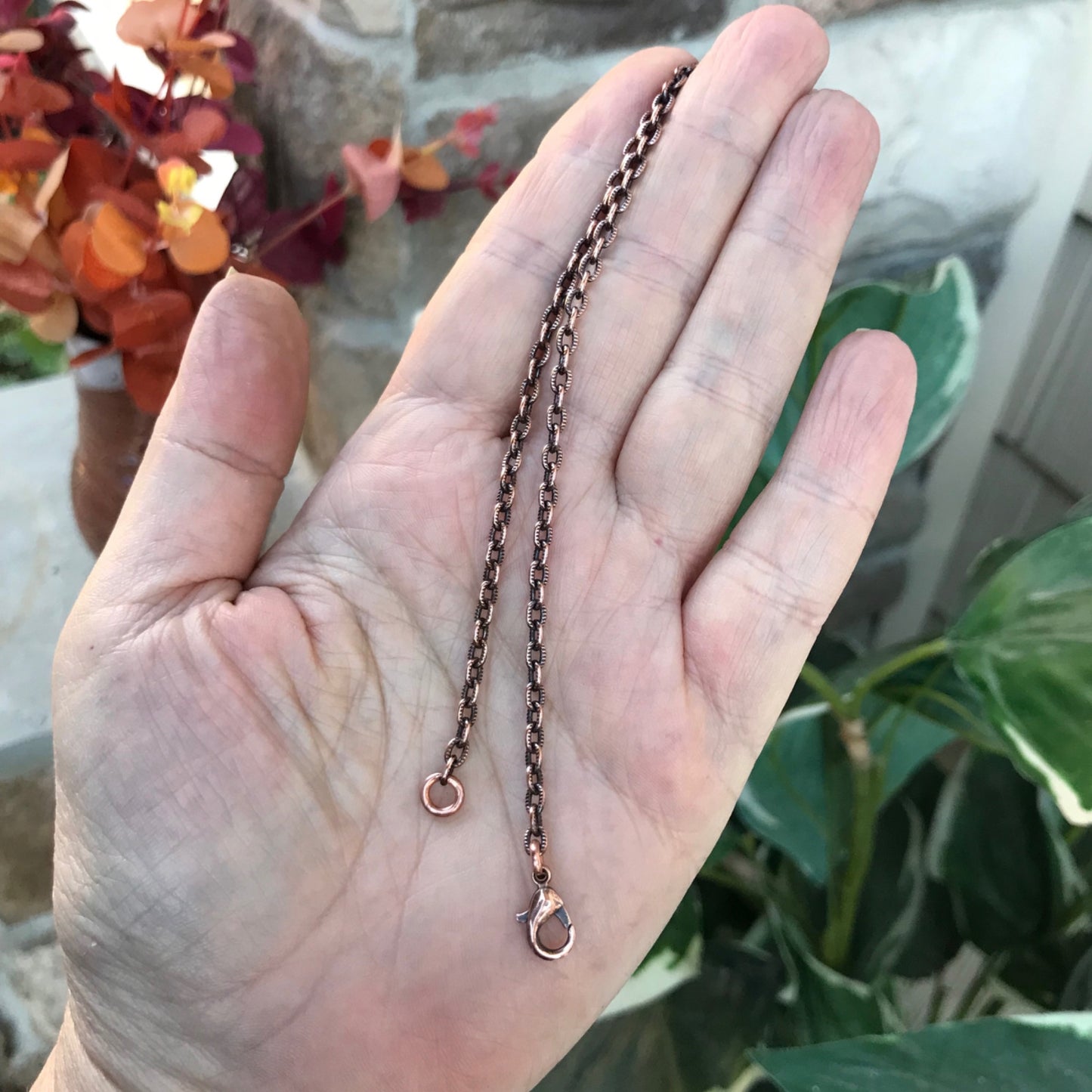 Oxidized Copper 3.4 mm Oval Cable Chain Necklace
