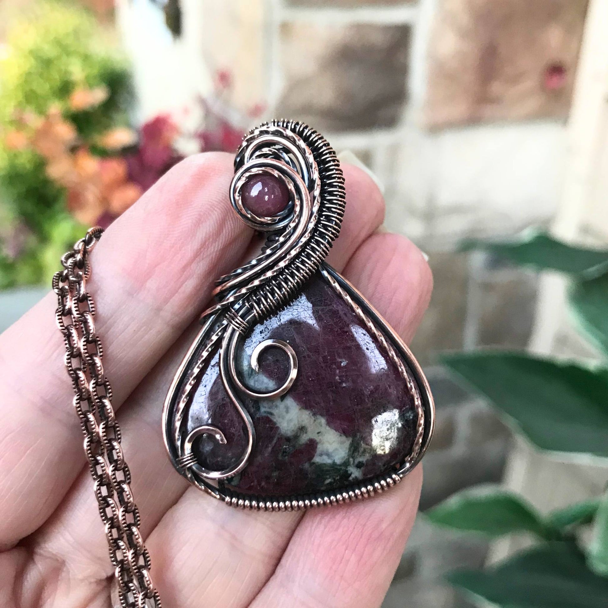 Ruby w/Ruby Accent Copper Pendant